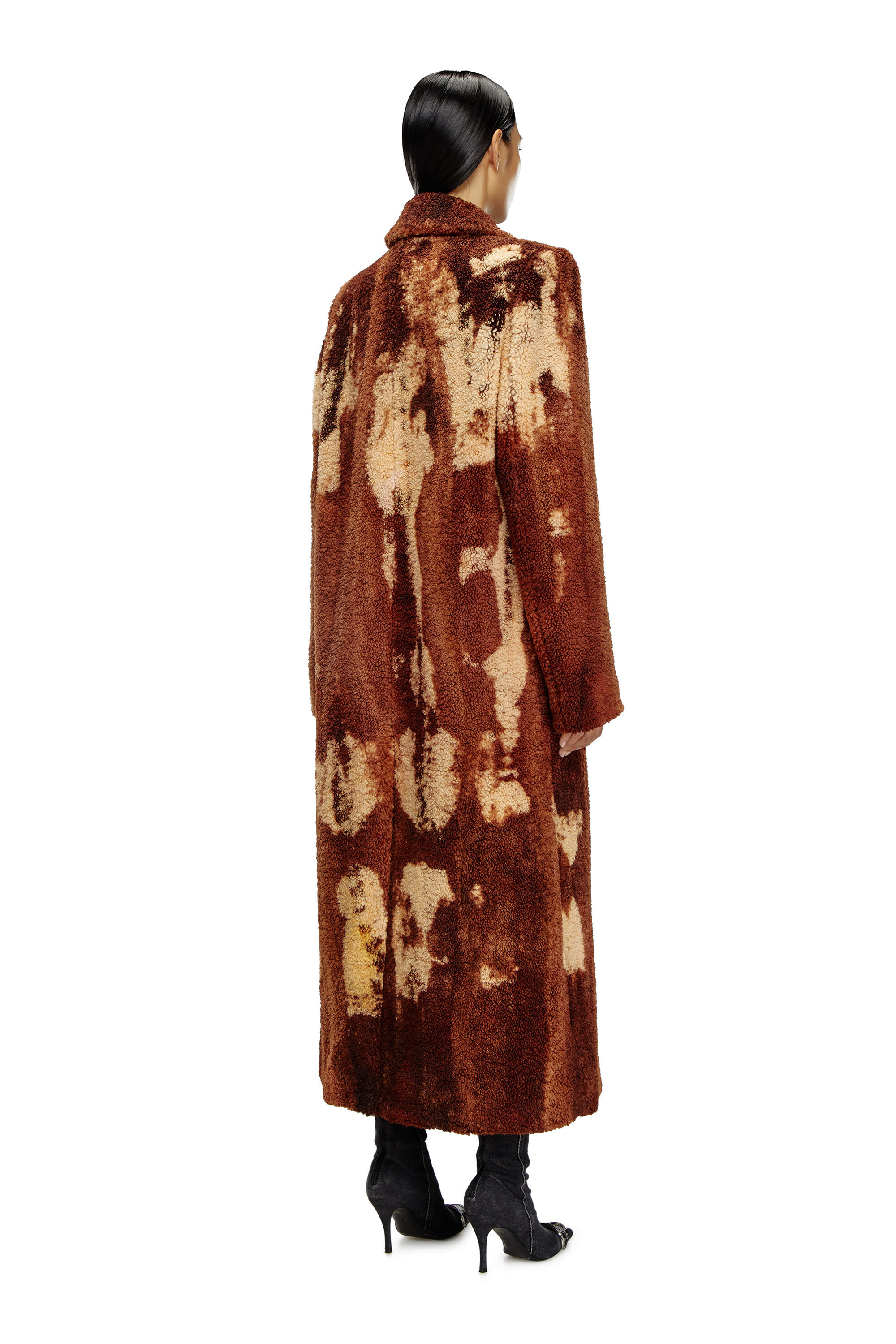 Long Teddy Fleece Coat Women Lapel Teddy Bear Coat Faux Fur