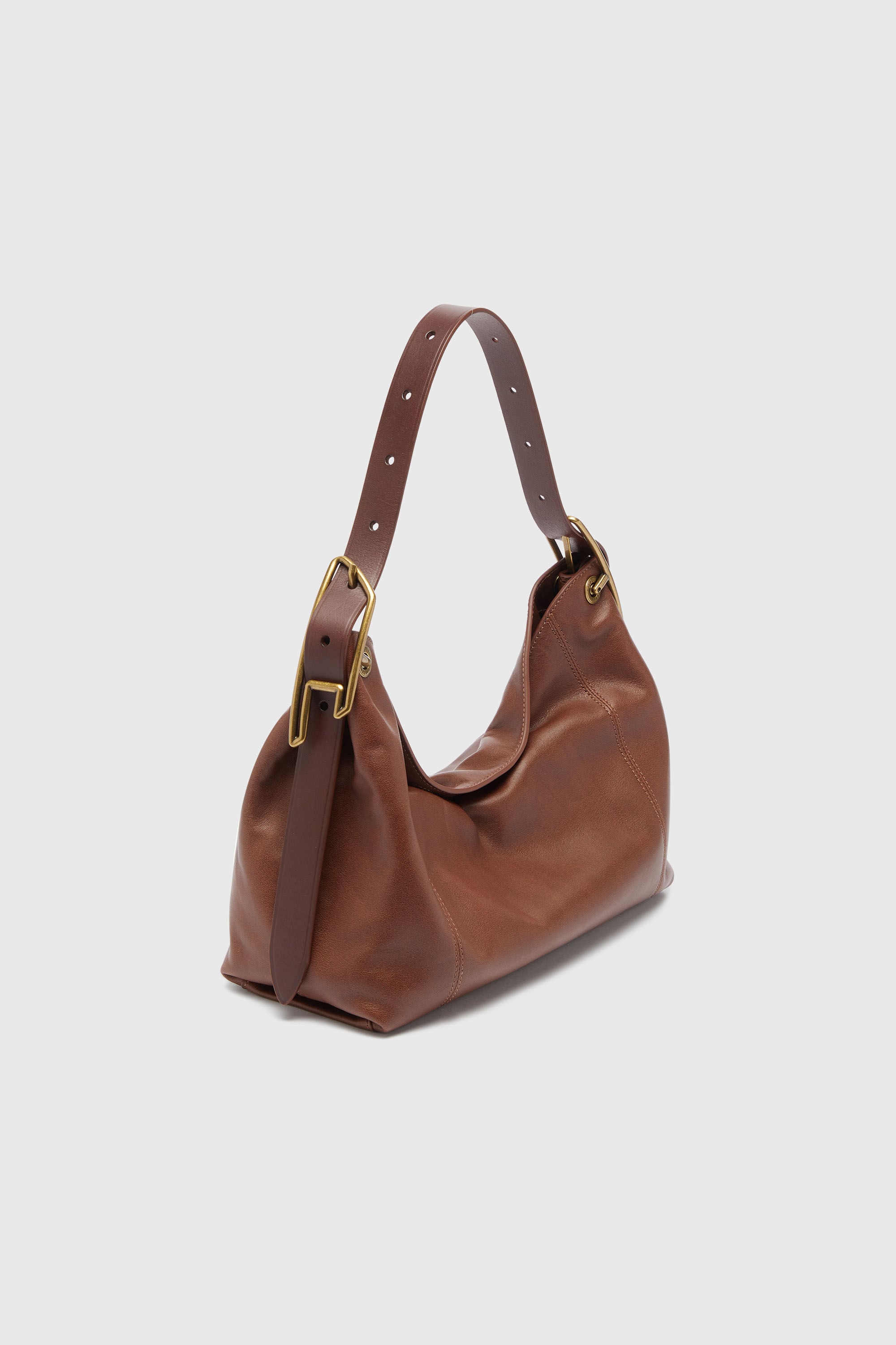 Diesel - D-LINE HOBO S, Woman's D-Line-Shoulder bag in leather in Dark Brown - 6