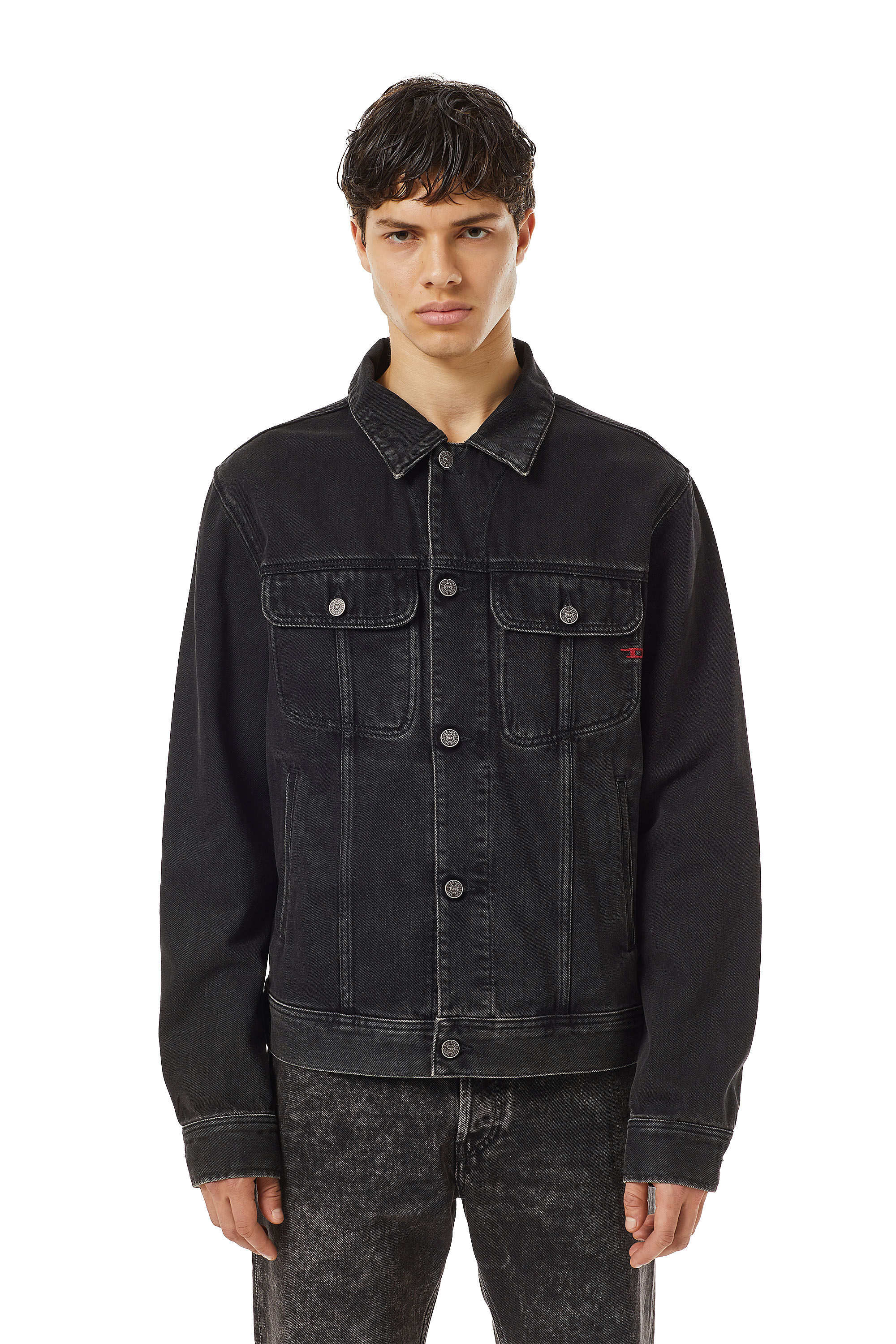 Diesel - D-BARCY TRUCKER JACKET, Black/Dark grey - Image 3
