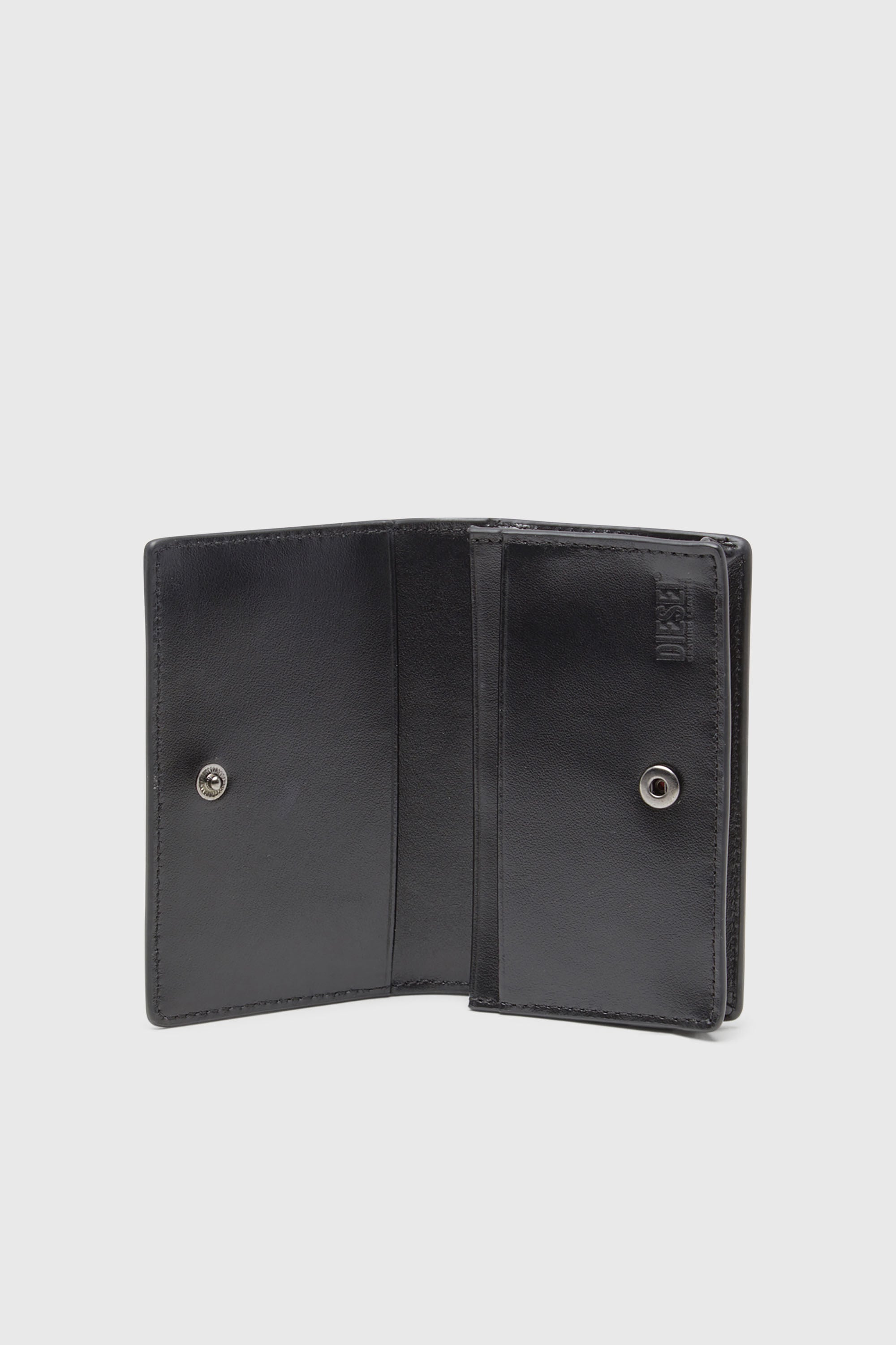 Diesel - HOLI-D CARD HOLDER IV, Man's Compact leather card holder in Black - 3
