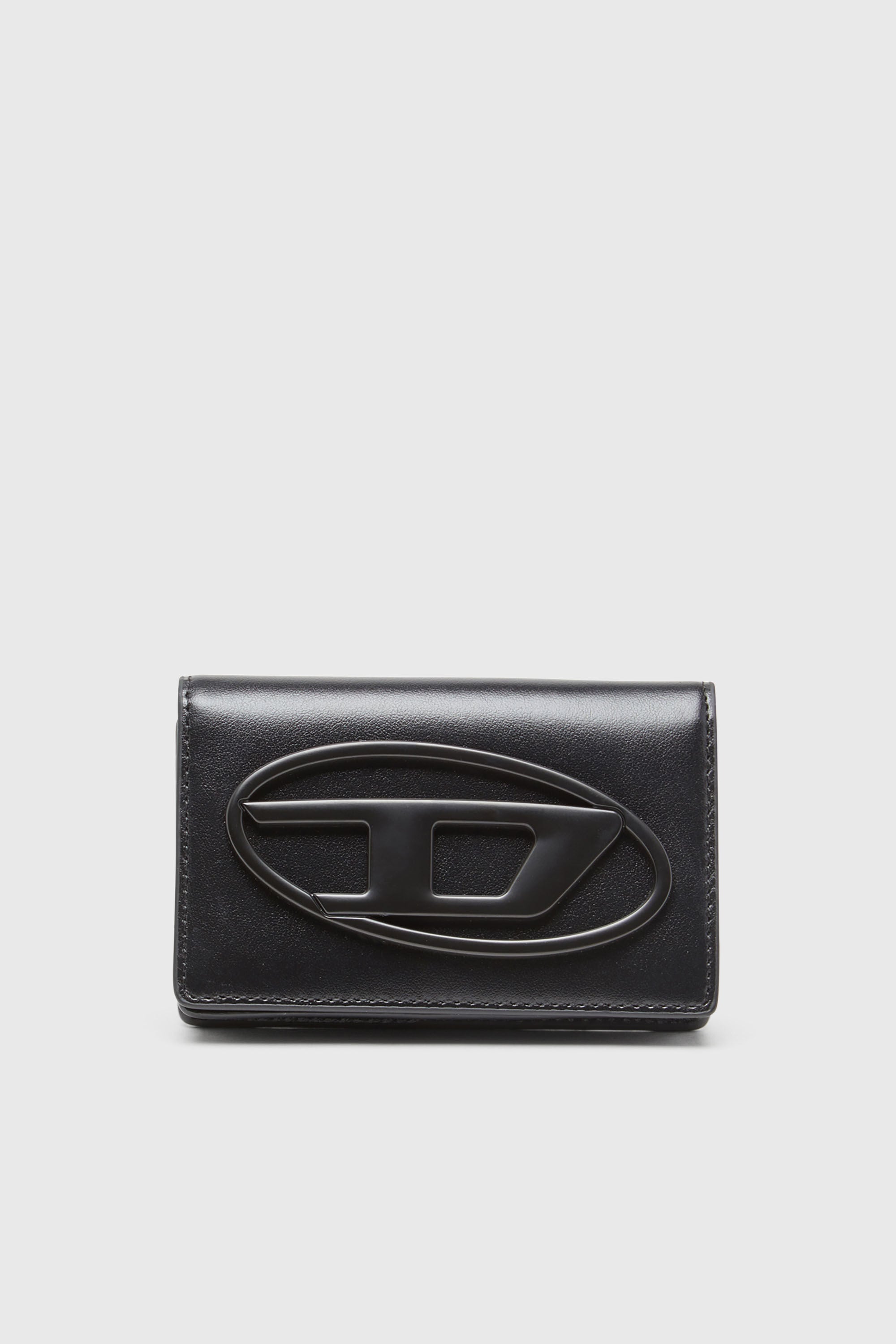 Diesel - HOLI-D CARD HOLDER IV, Man's Compact leather card holder in Black - 1