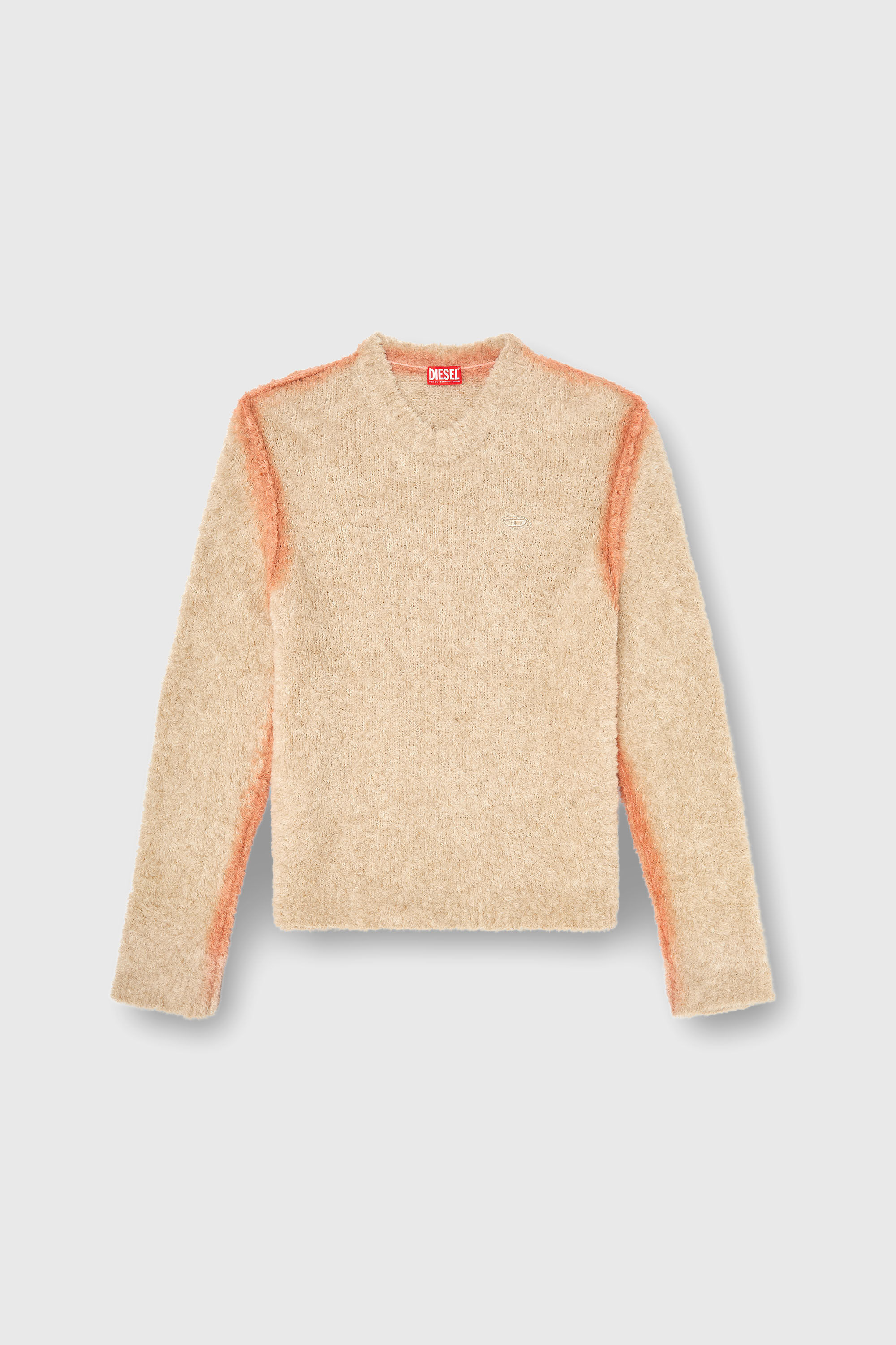 Diesel - K-RIMI, Man's Alpaca-blend jumper with spray-dyed seams in Light Brown - 2