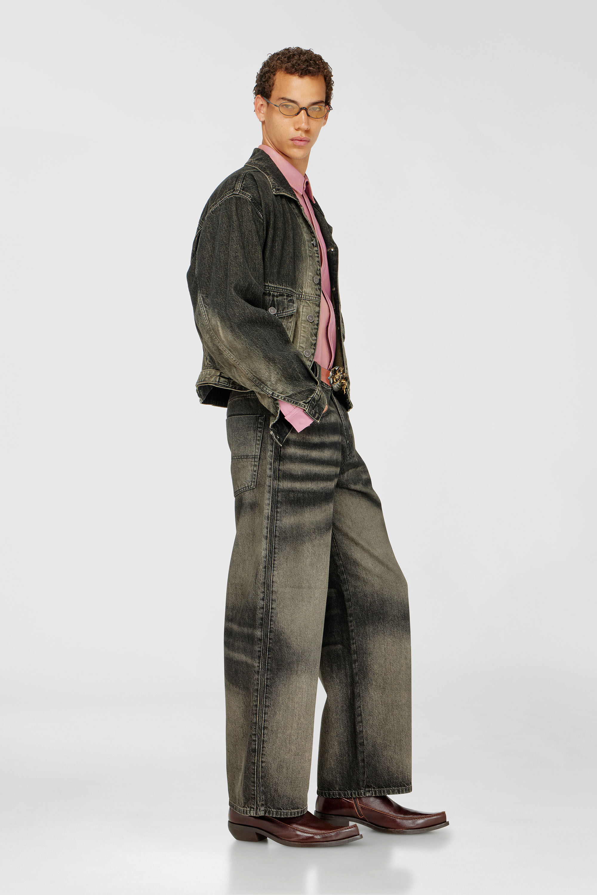 Diesel - Unisex's Relaxed Jeans 1982 D-Hakou 09R33, Black/Dark grey - 2