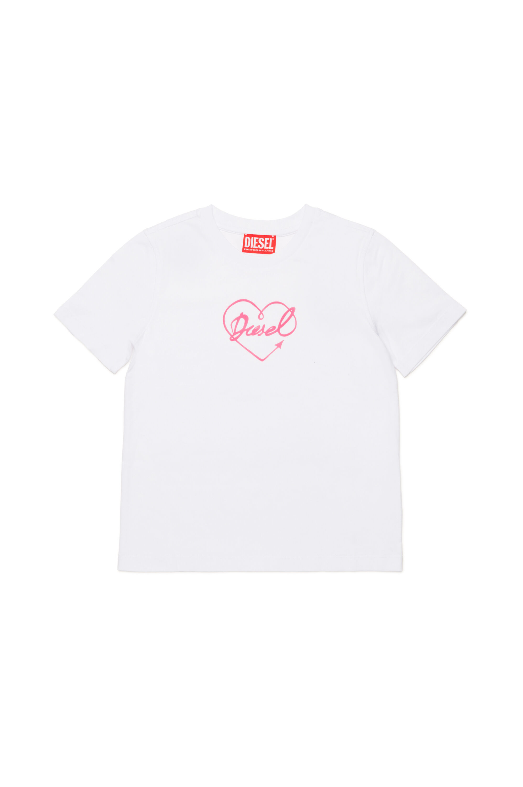 Diesel - TREGL4, Woman's T-shirt with flocked logo heart in White - 1