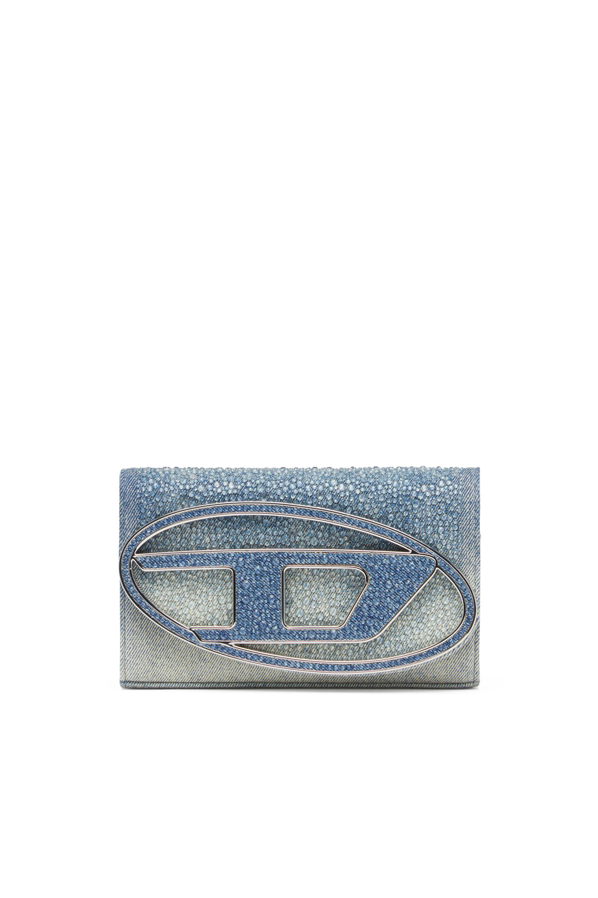 Diesel - 1DR WALLET STRAP, Woman's Wallet purse in crystal denim in Blue - 1