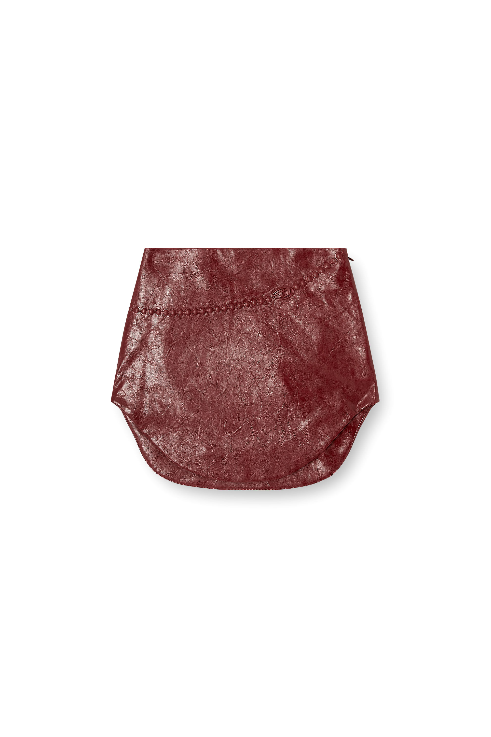 Diesel - O-HARA, Woman's Coated miniskirt with embossed motif in Red - 2