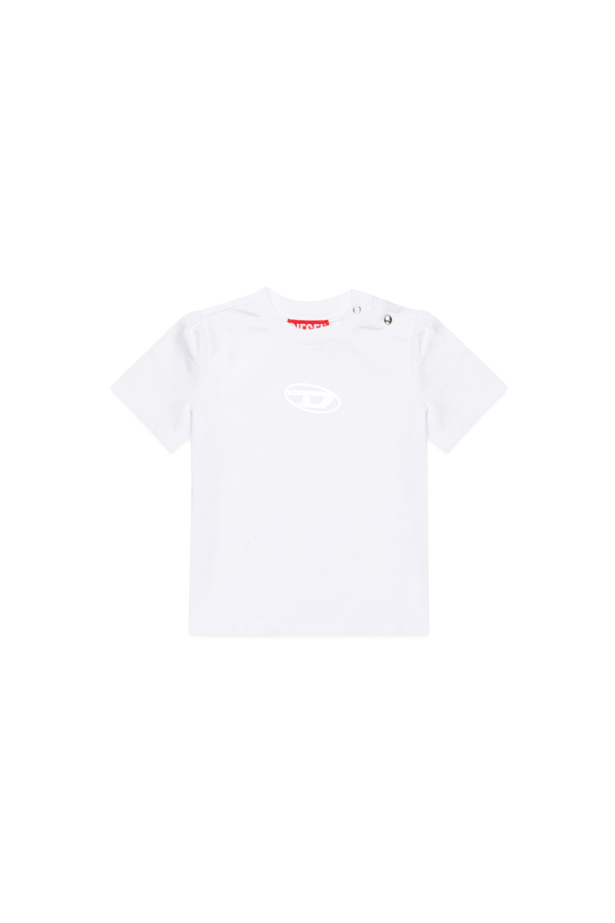 Diesel - TCIRTAB, Woman's T-shirt with crystal Oval D logo in White - 1