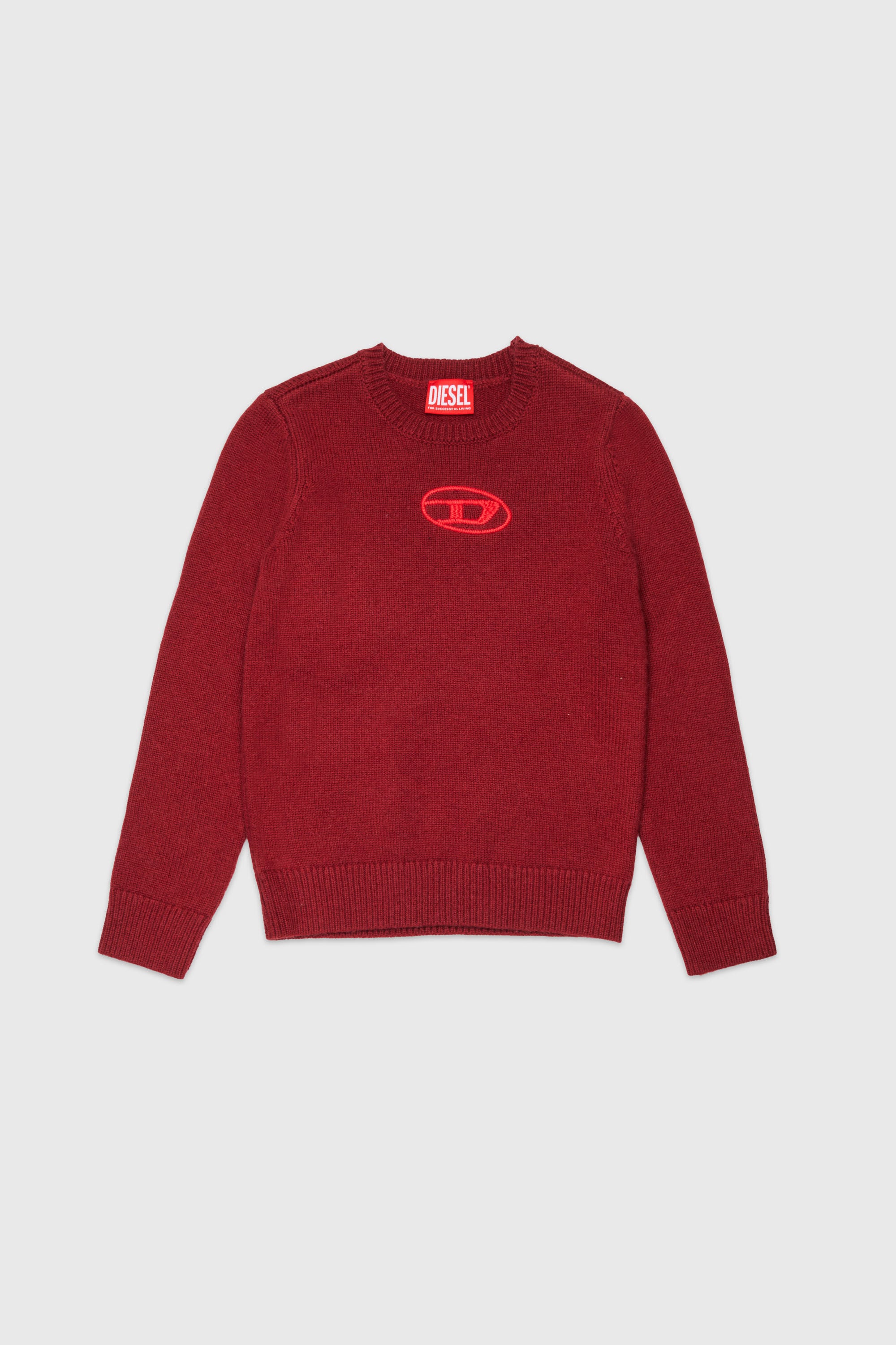 Diesel - KLIMO, Man's Cashmere-enriched jumper with Oval D logo in Red - 1