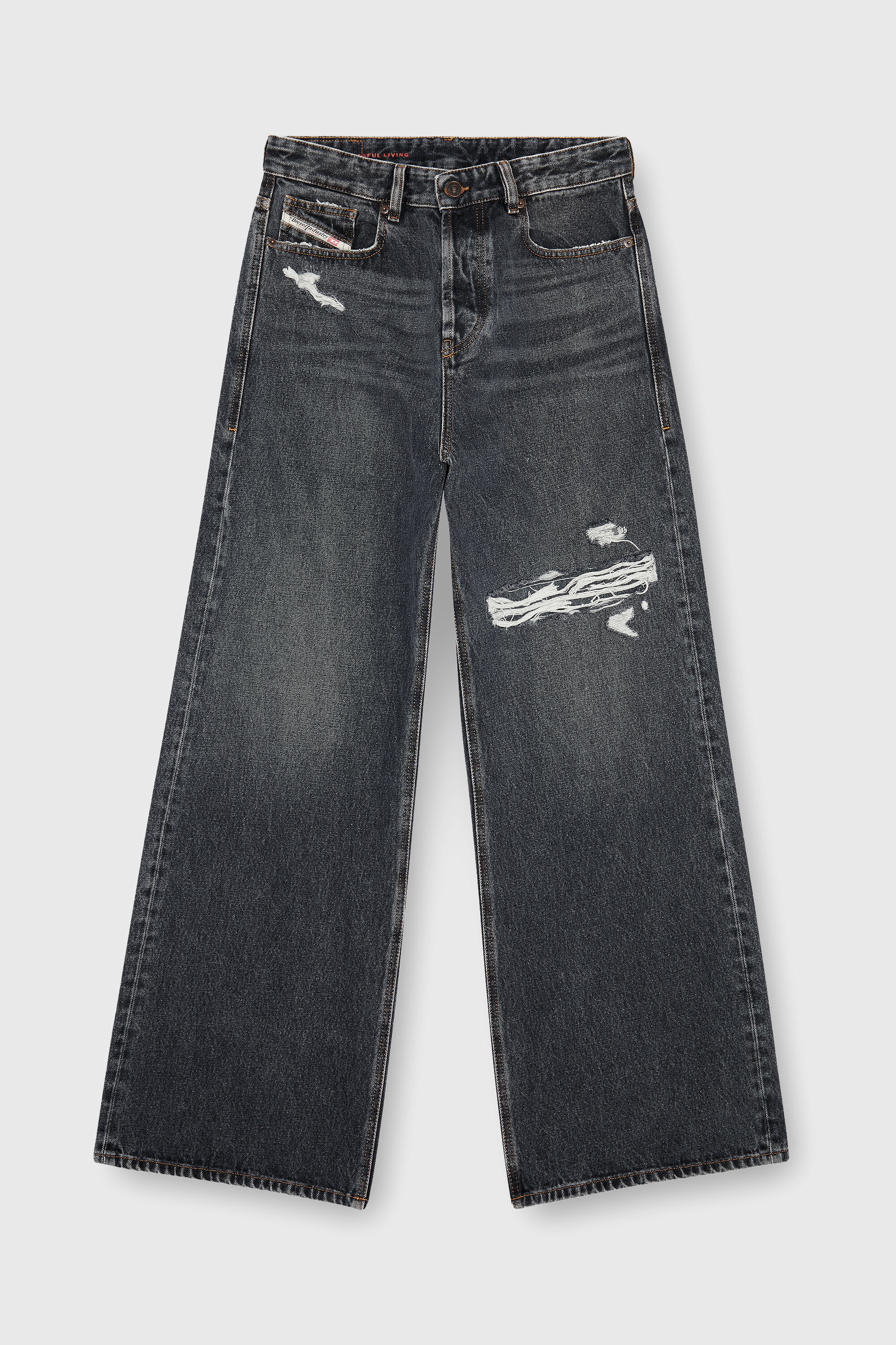 Diesel - Unisex's Relaxed Jeans 1996 D-Sire 007F6, Black/Dark grey - 8