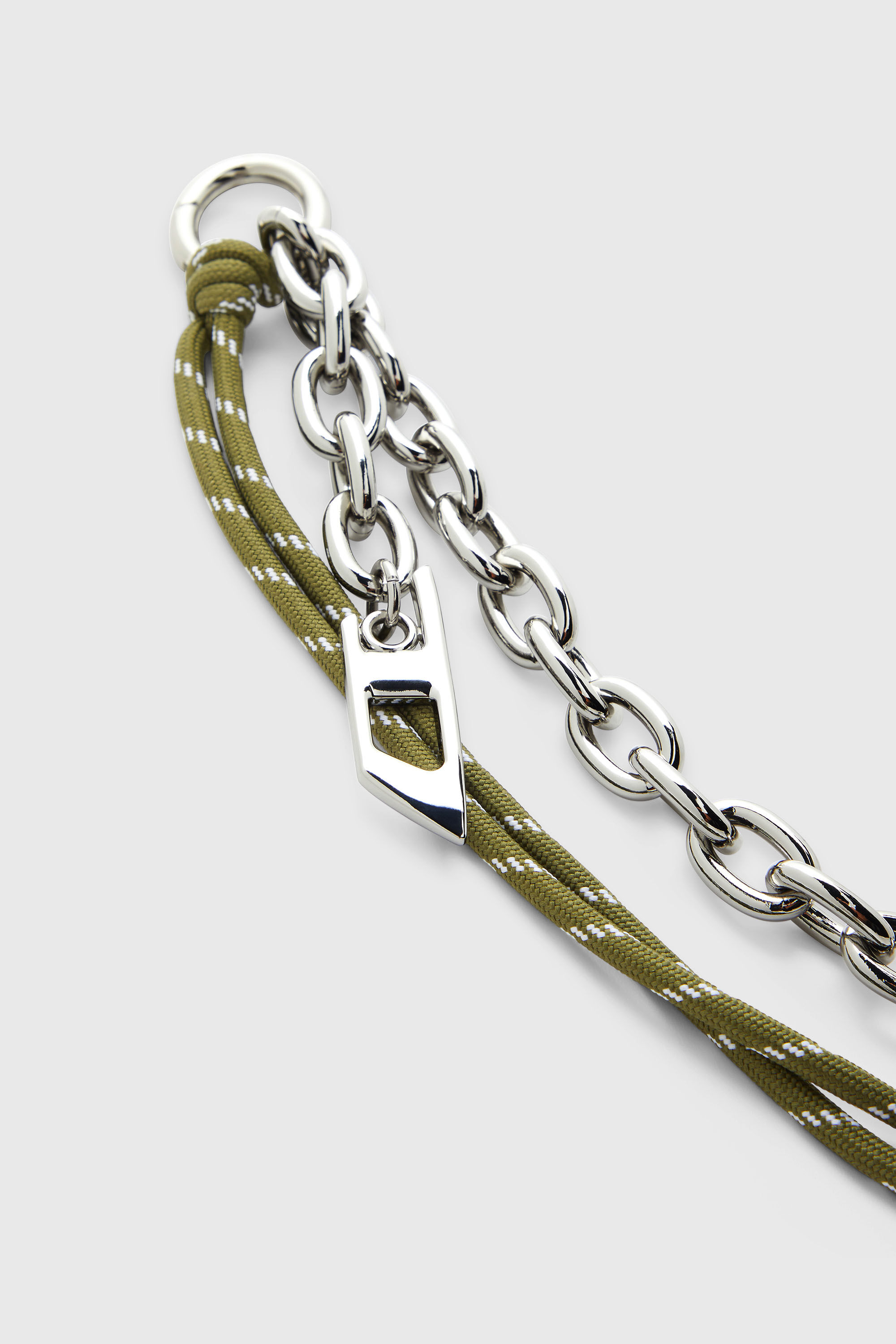 Diesel - CHAIN-D L, Unisex's Charm in chain and rope in Silver/Green - 2