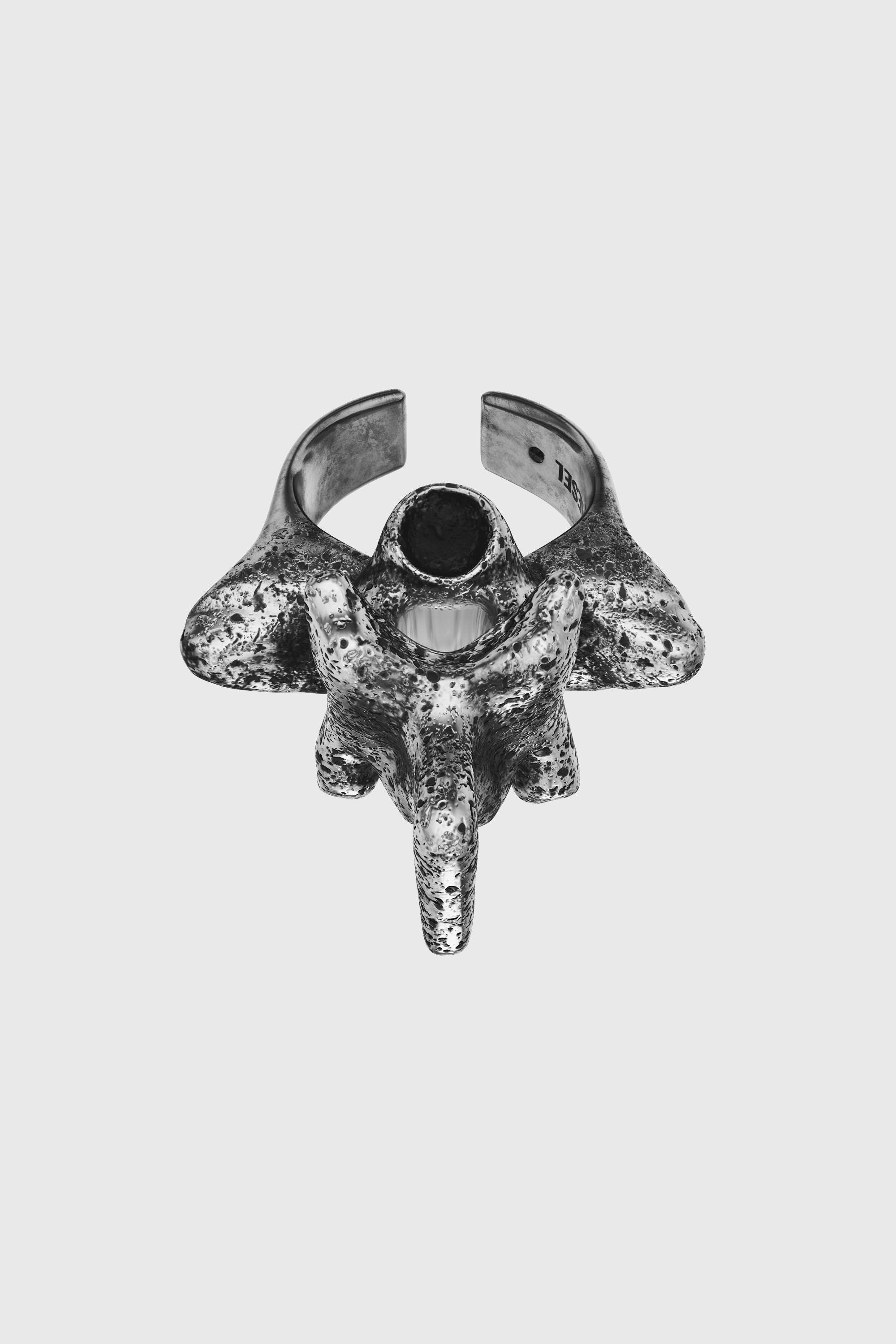 Diesel - DX1708040 JEWELLERY, Unisex's Silver-tone center focal ring in Dark grey - 2