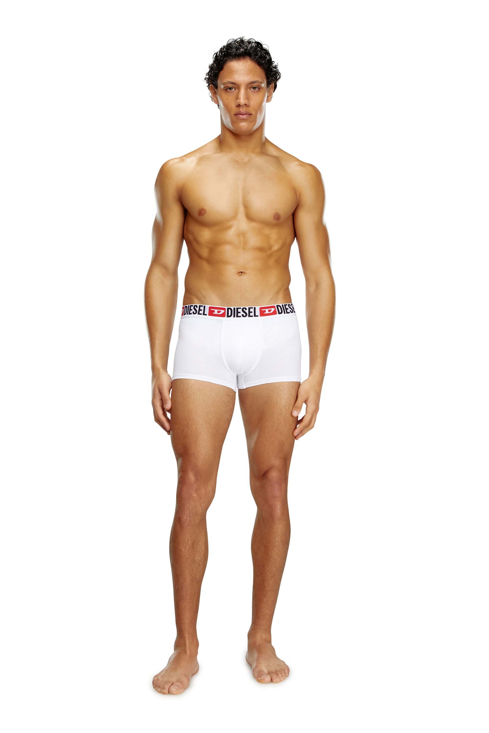 Diesel - UMBX-DAMIENTHREEPACK, Man Three-pack of all-over logo waist boxers in White - Image 1
