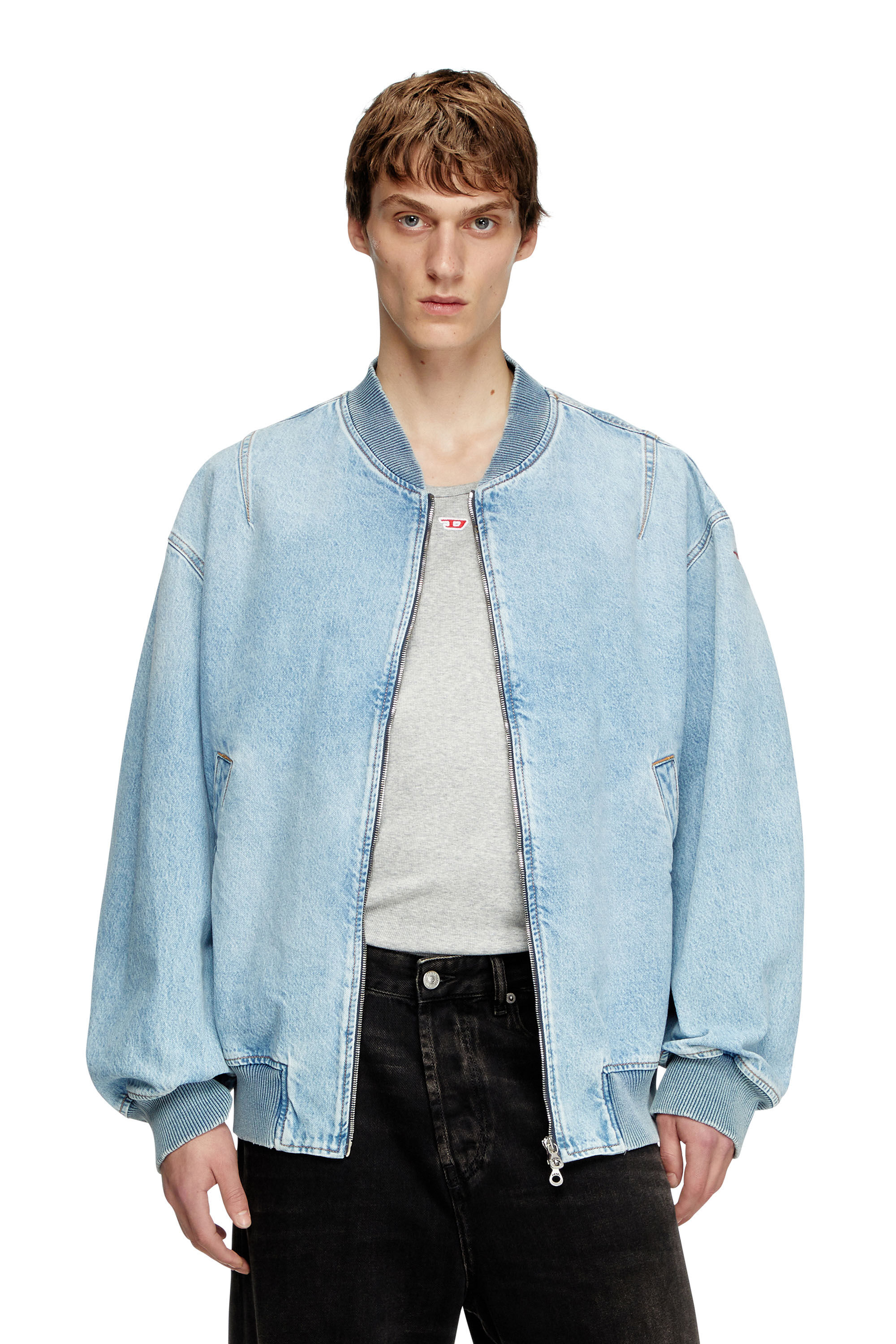 Mens denim aviator jacket store