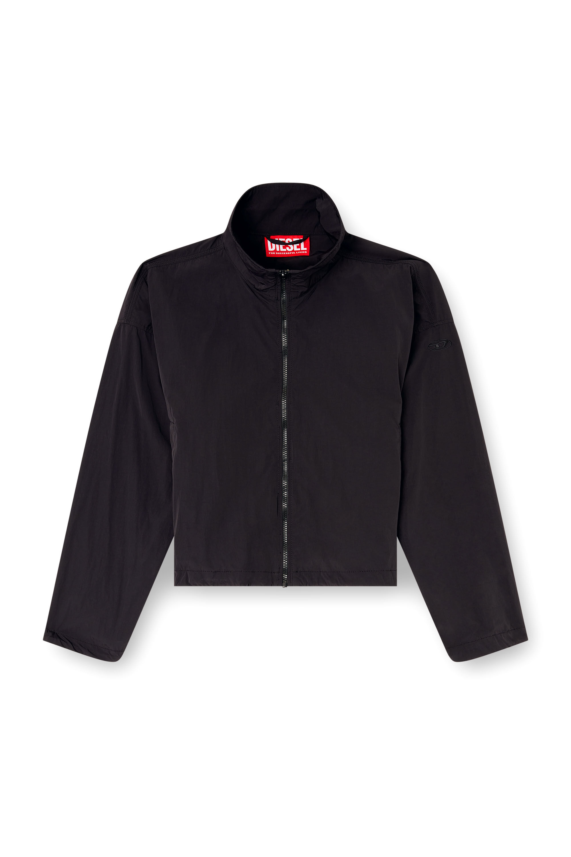 Diesel - G-LEAM, Woman's Windbreaker in compact nylon in Black - 2