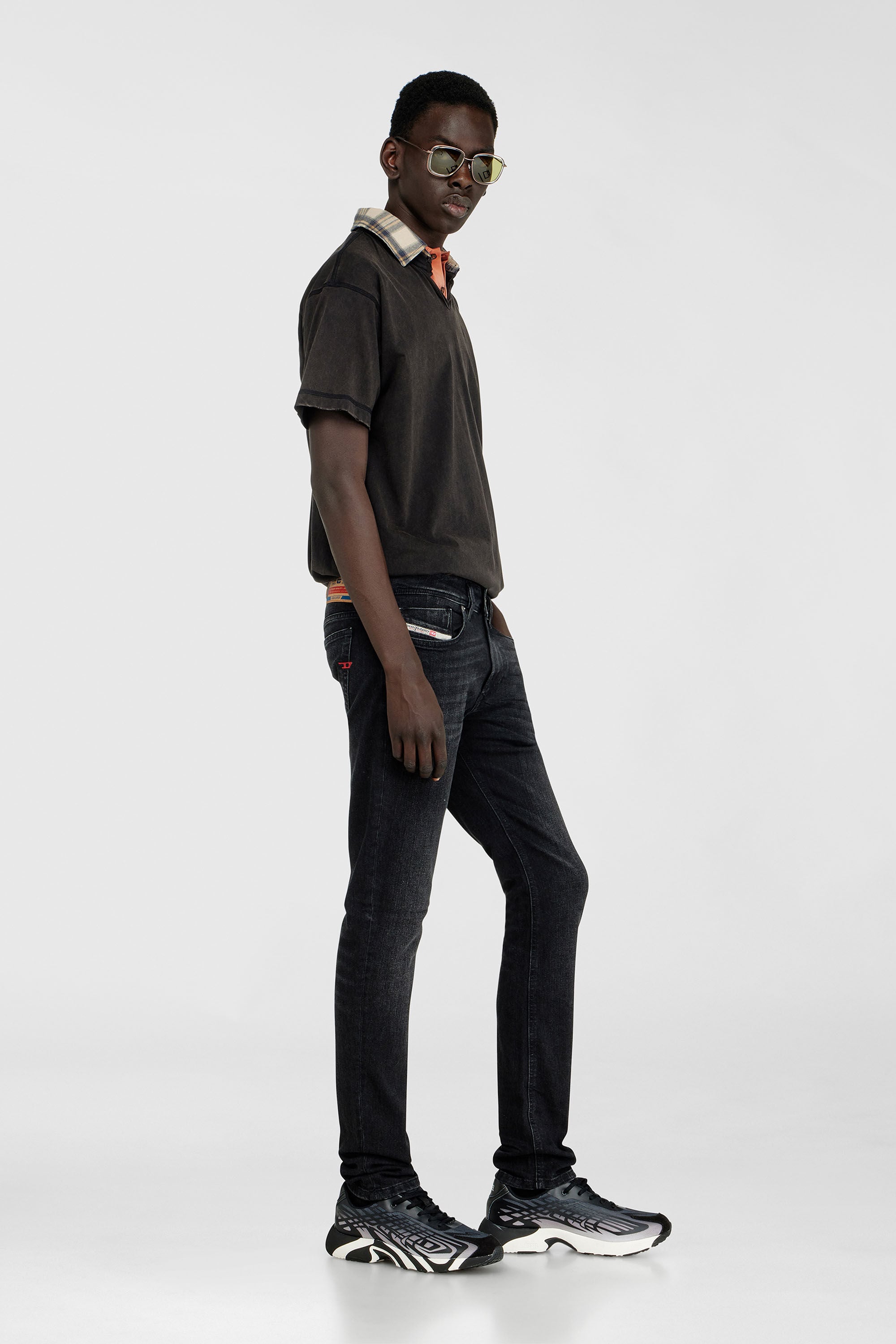 Diesel - Man's Skinny Jeans 1979 Sleenker 0GRDA, Black/Dark grey - 2