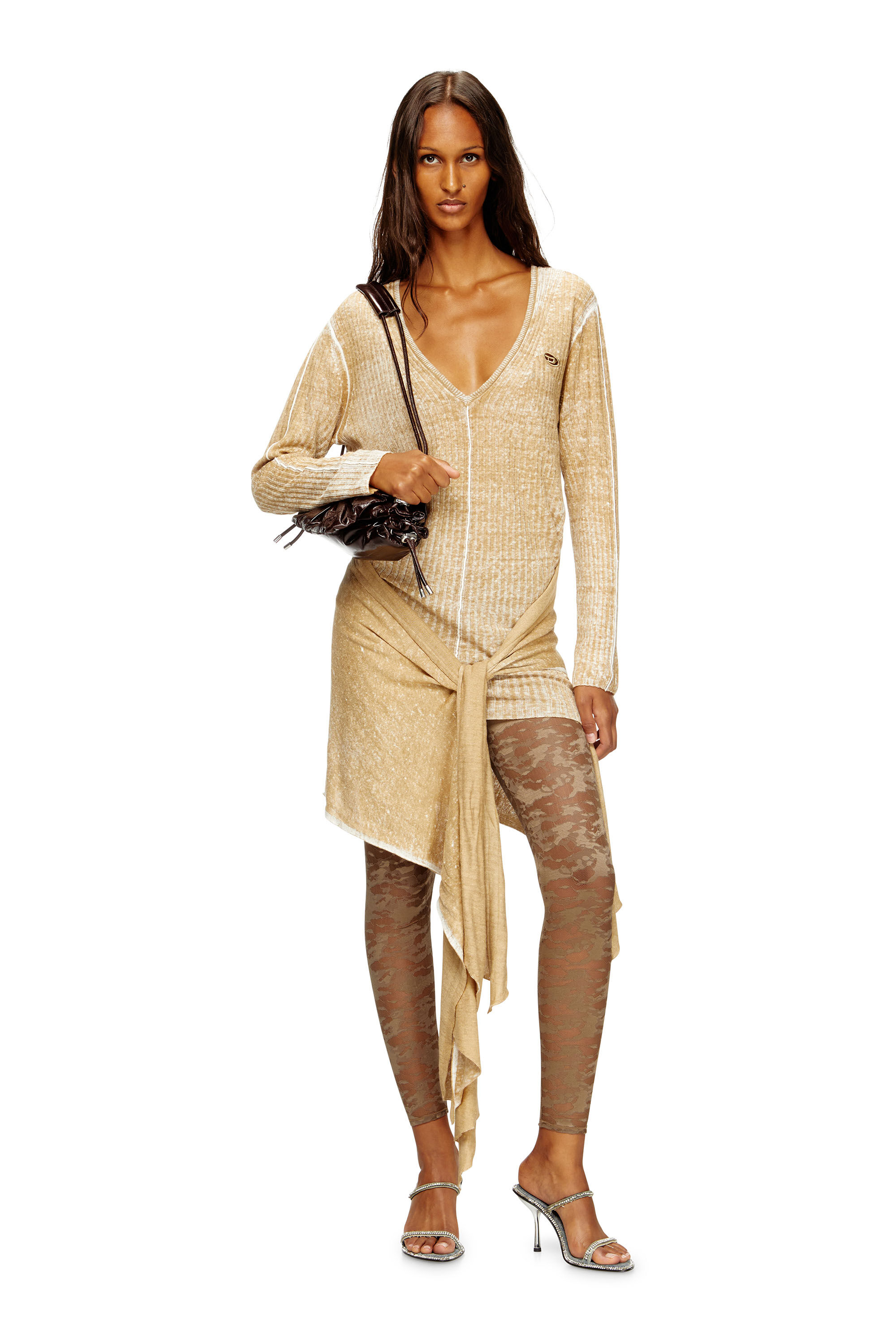 Diesel - CLAIRE-UTLT, Woman's Camo lace leggings in Brown - 5
