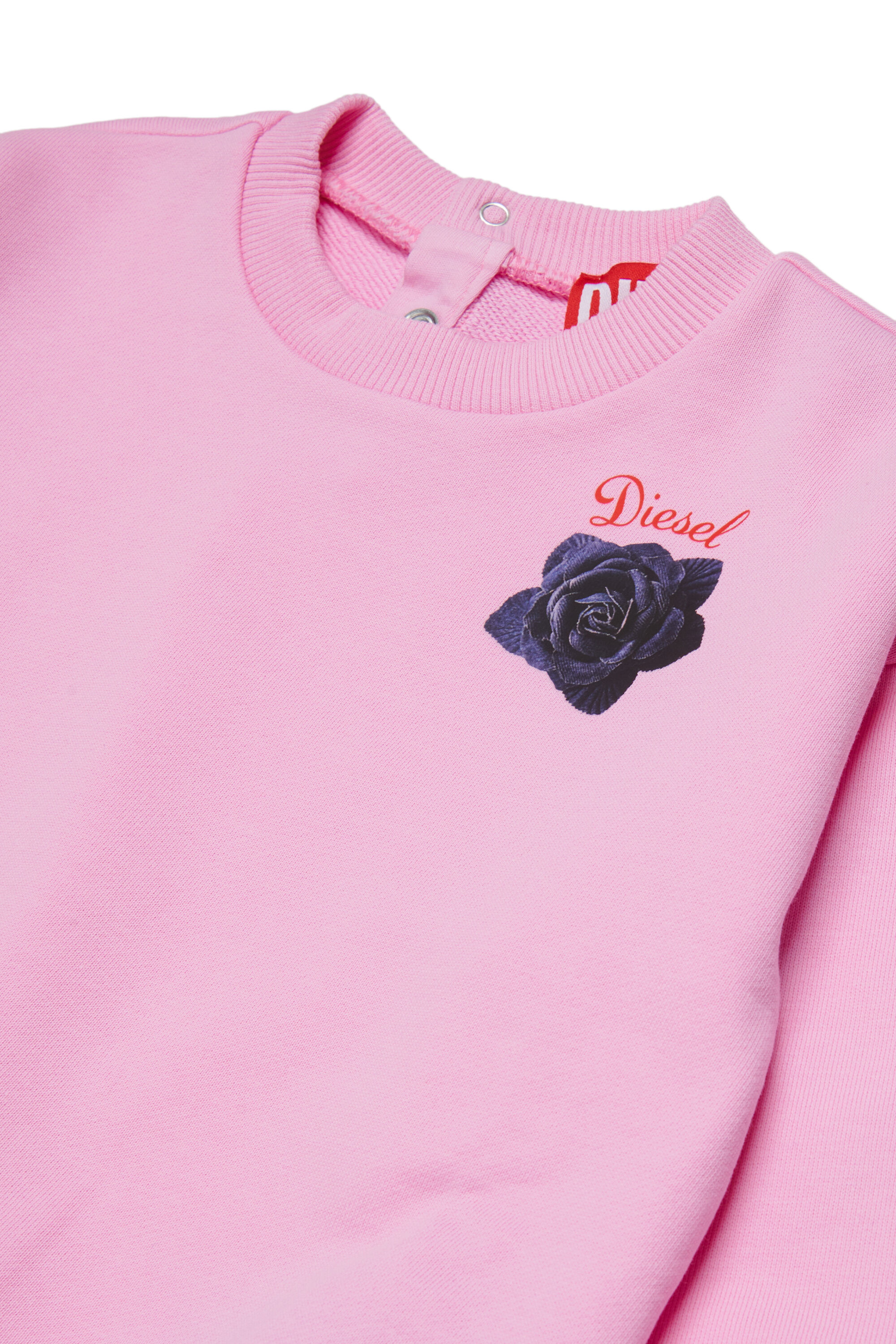 Diesel - SROSEB, Woman's Cotton sweatshirt with rose print in Pink - 3
