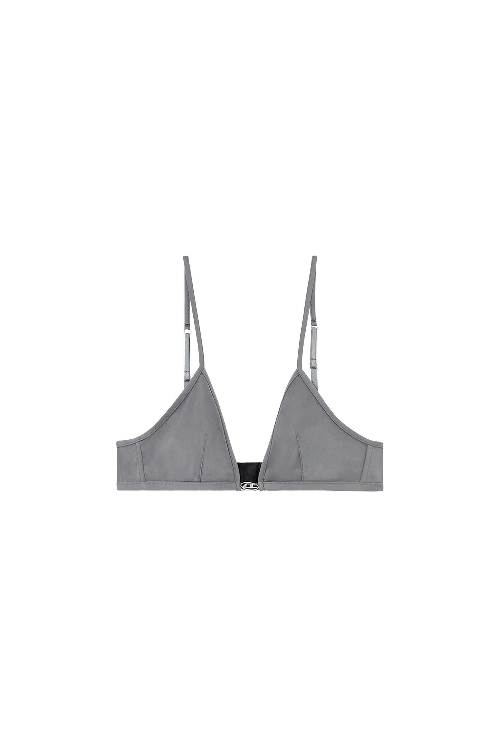 Diesel - LUNA-DNM, Woman's Microfibre bralette with Oval D detail in Grey - 2
