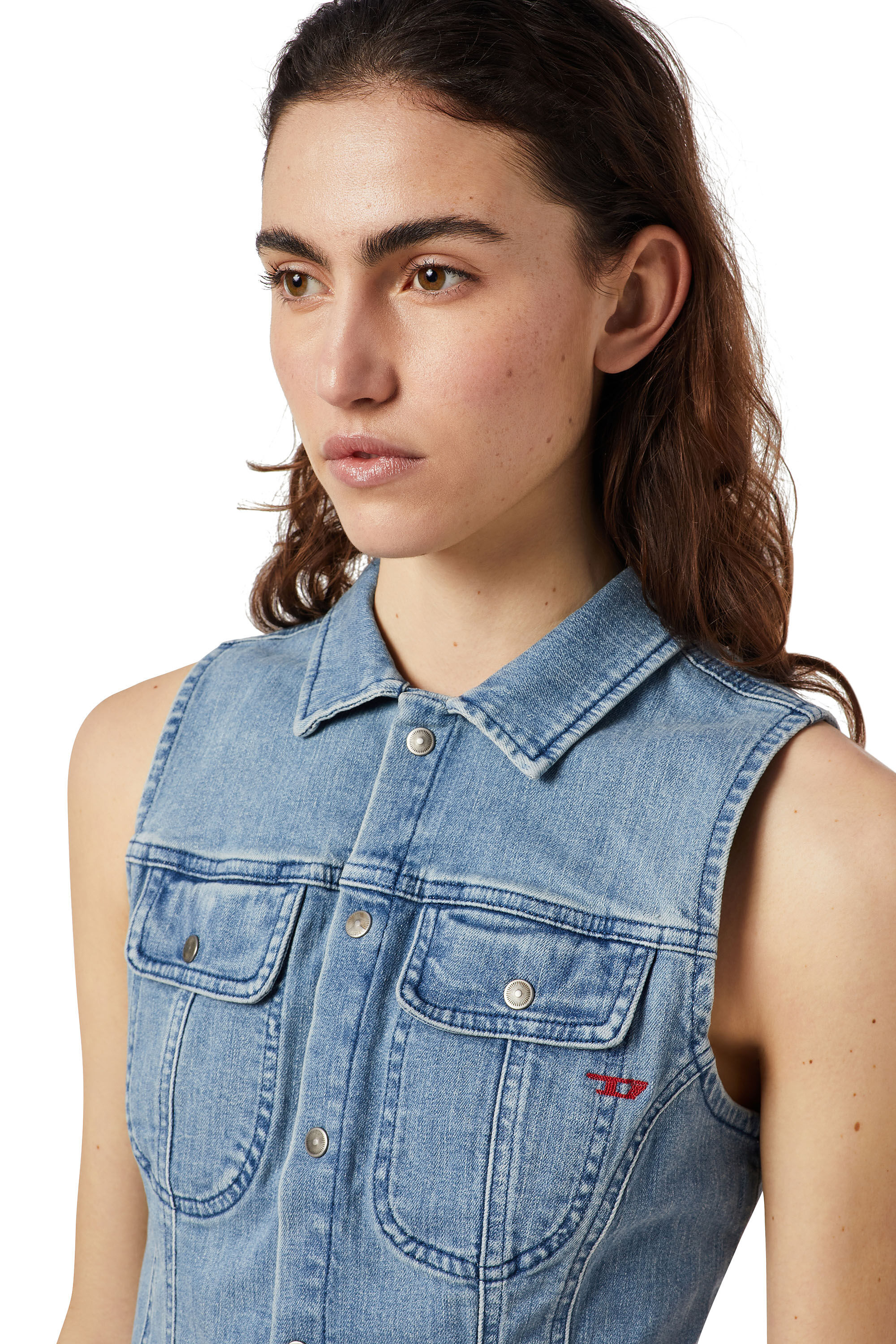 DE-SHON-SM Woman: Trucker vest with 