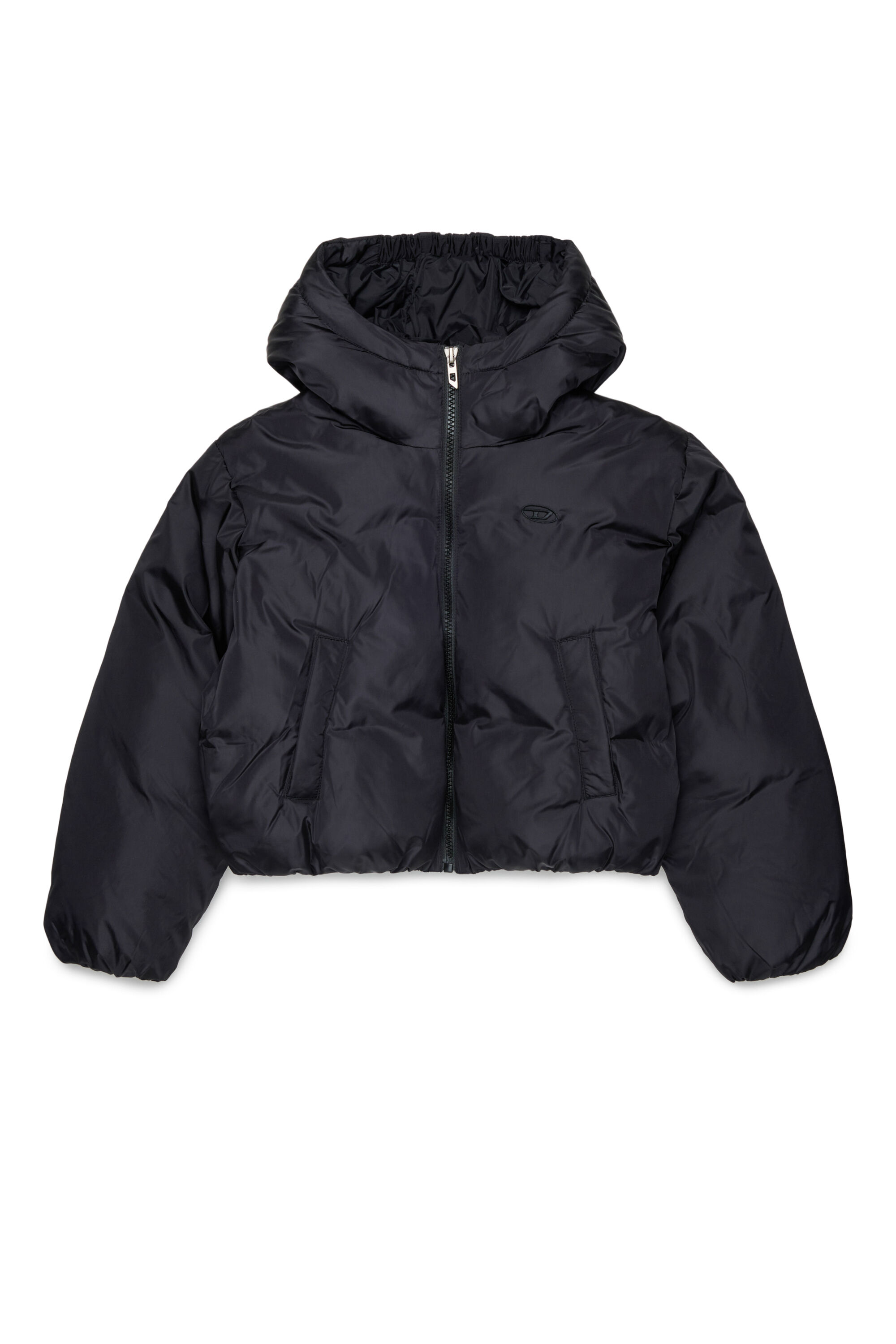 Diesel - JELKYM, Woman's Hooded puffer jacket in Black - 1