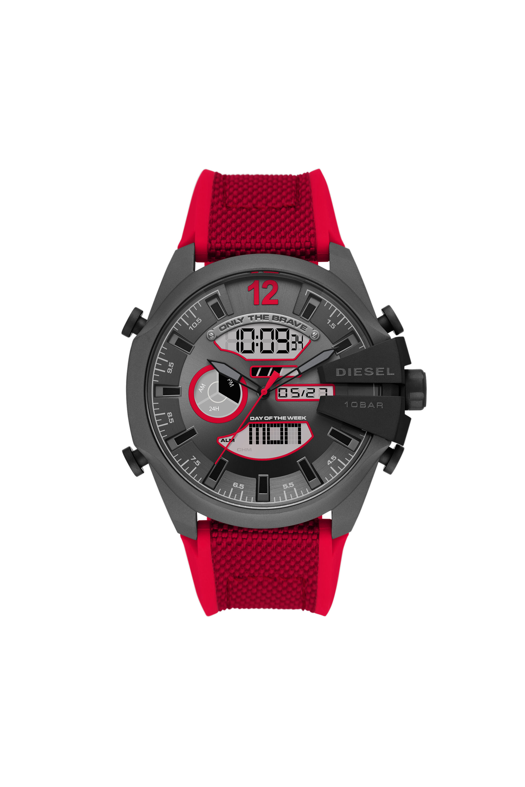DZ4551 Man Mega Chief analog digital red silicone watch Diesel