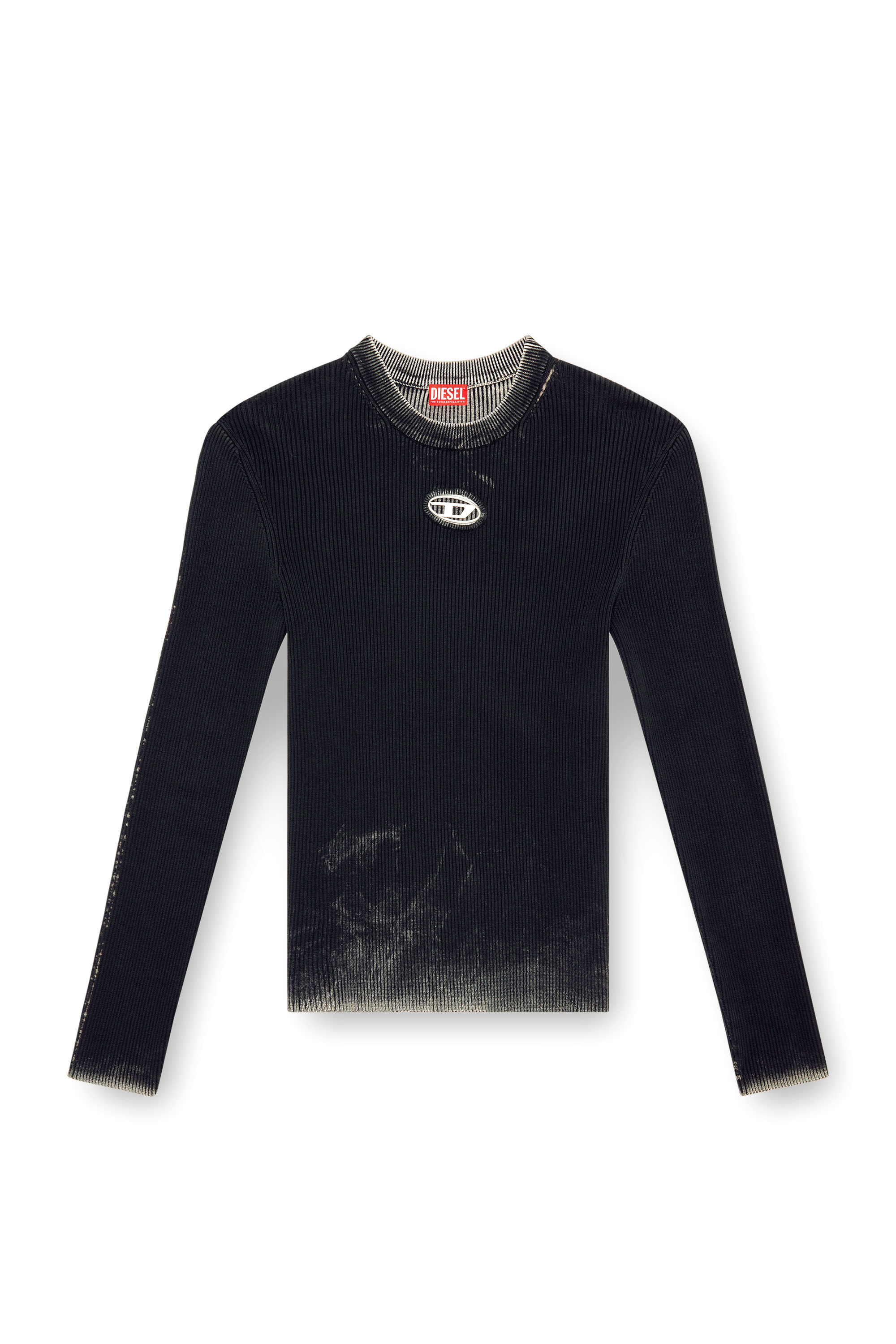 Men's Cut-out jumper with Oval D | Black | Diesel Men's Cut-out jumper with Oval D | Black | Diesel