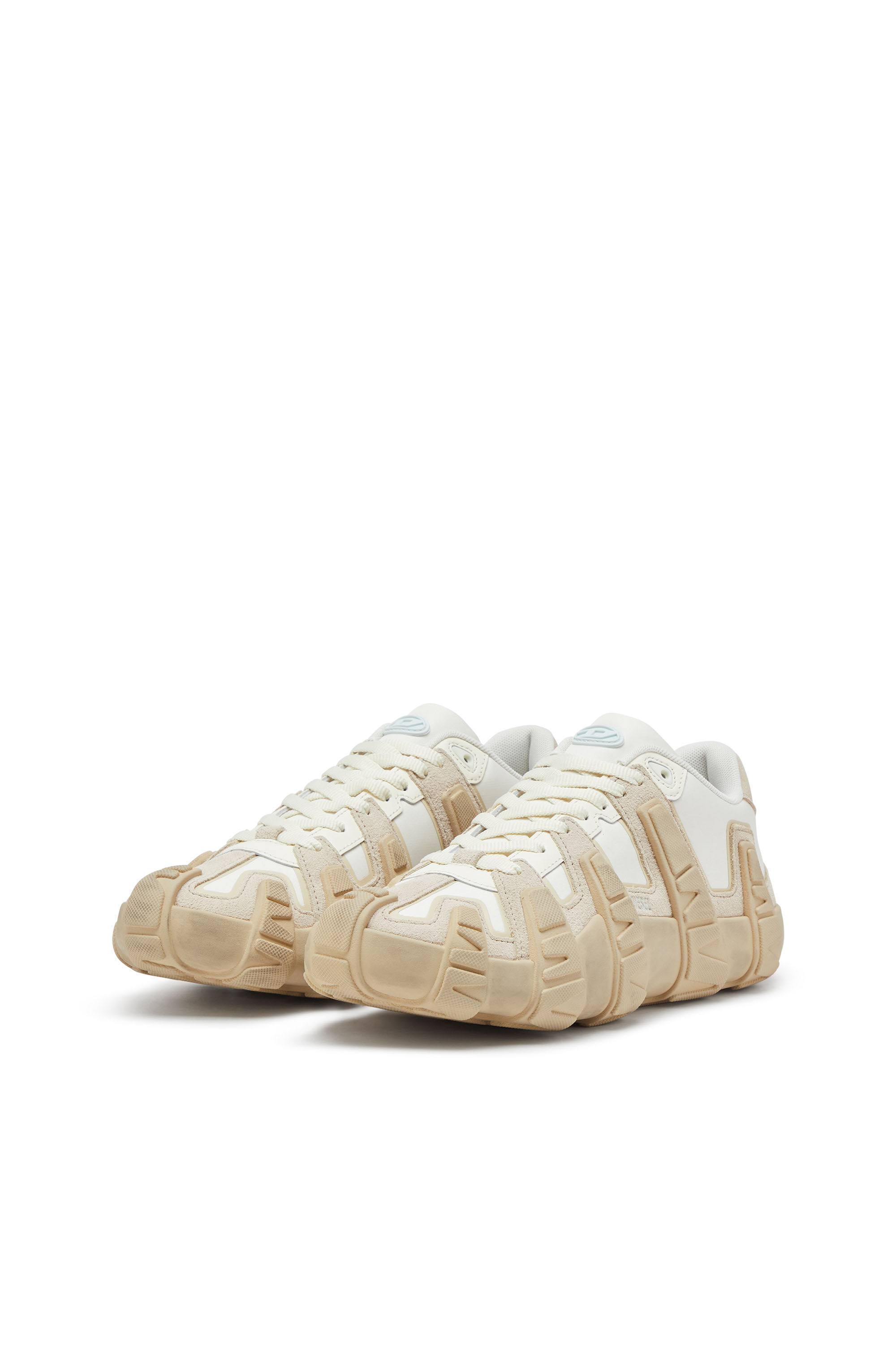 Diesel - S-D-GRIFFE LOW, Man's S-D-Griffe - Nylon sneakers in White/Beige - 9