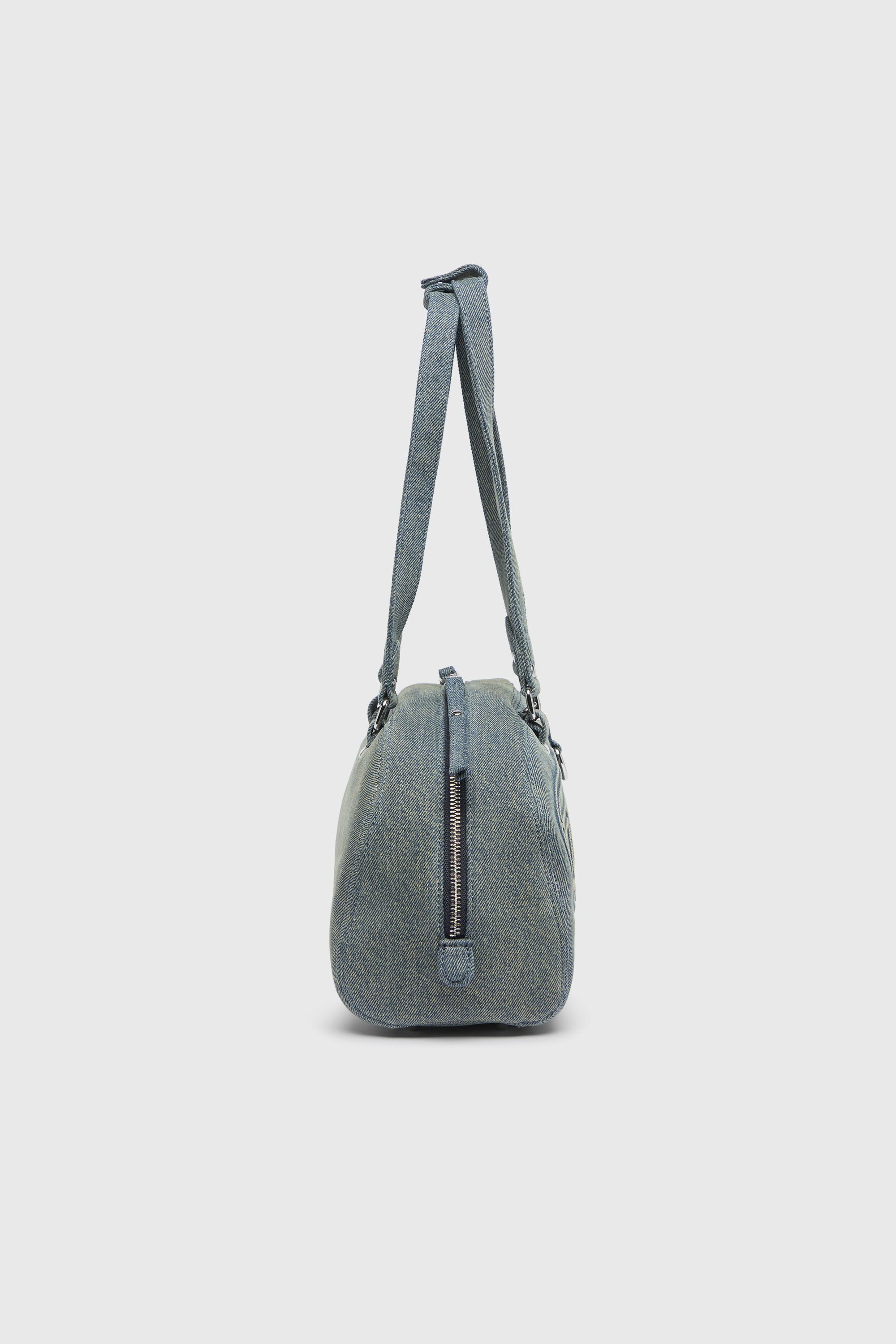 Diesel - 1DR DOME SOFT SHOULDER, Unisex's 1DR Dome-Shoulder bag in denim with Oval D logo in Light Blue - 5