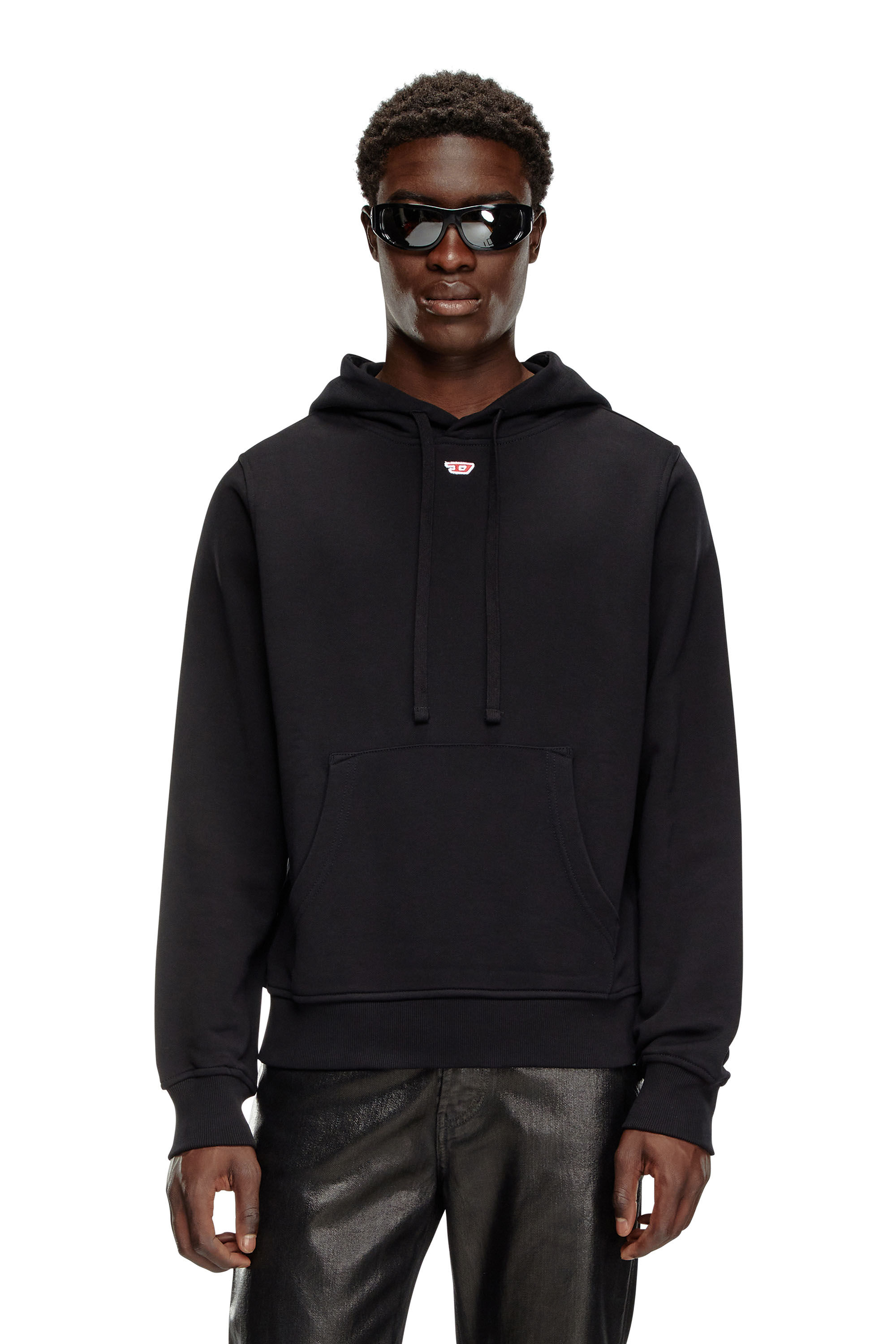 S-GINN-HOOD-D Man: Cotton hoodie with mini D patch | Diesel