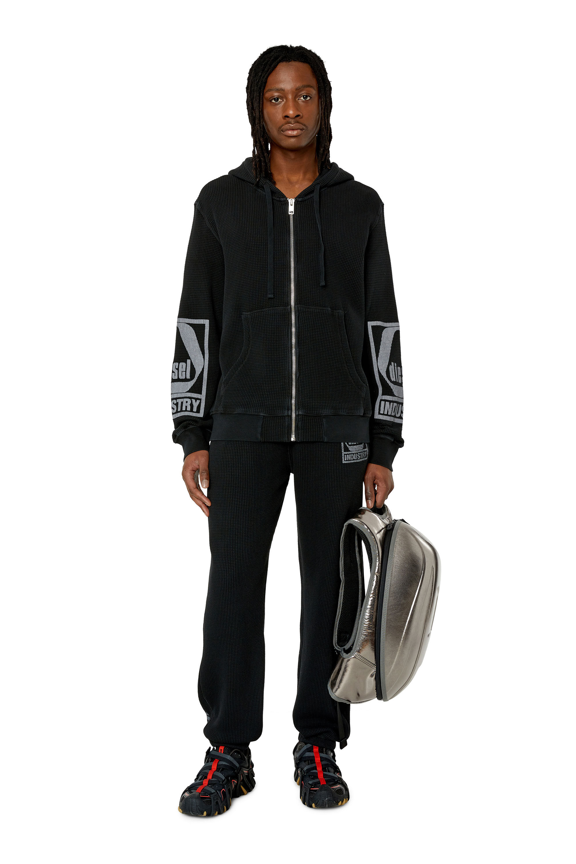 Diesel - S-GINAFFLE-HOOD-ZIP, Black - Image 1
