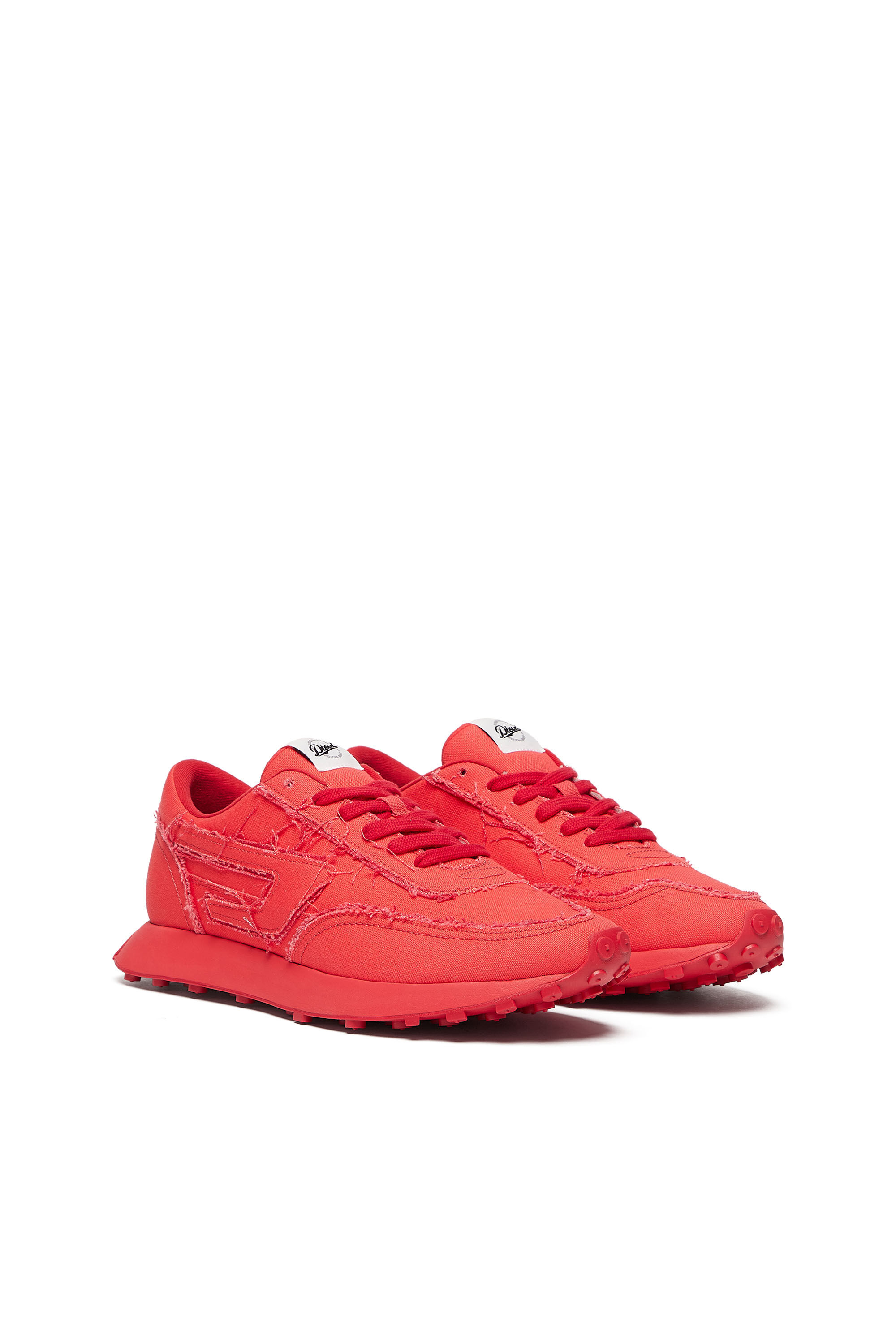 Men's S-Racer Lc - Canvas sneakers with frayed edges | Red