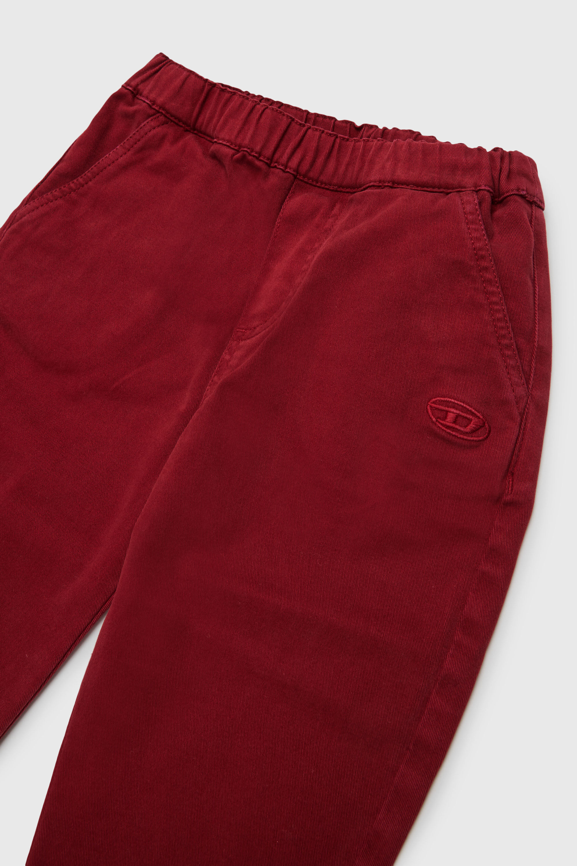 Diesel - PBADIB, Woman's Cotton pants with Oval D embroidery in Red - 3