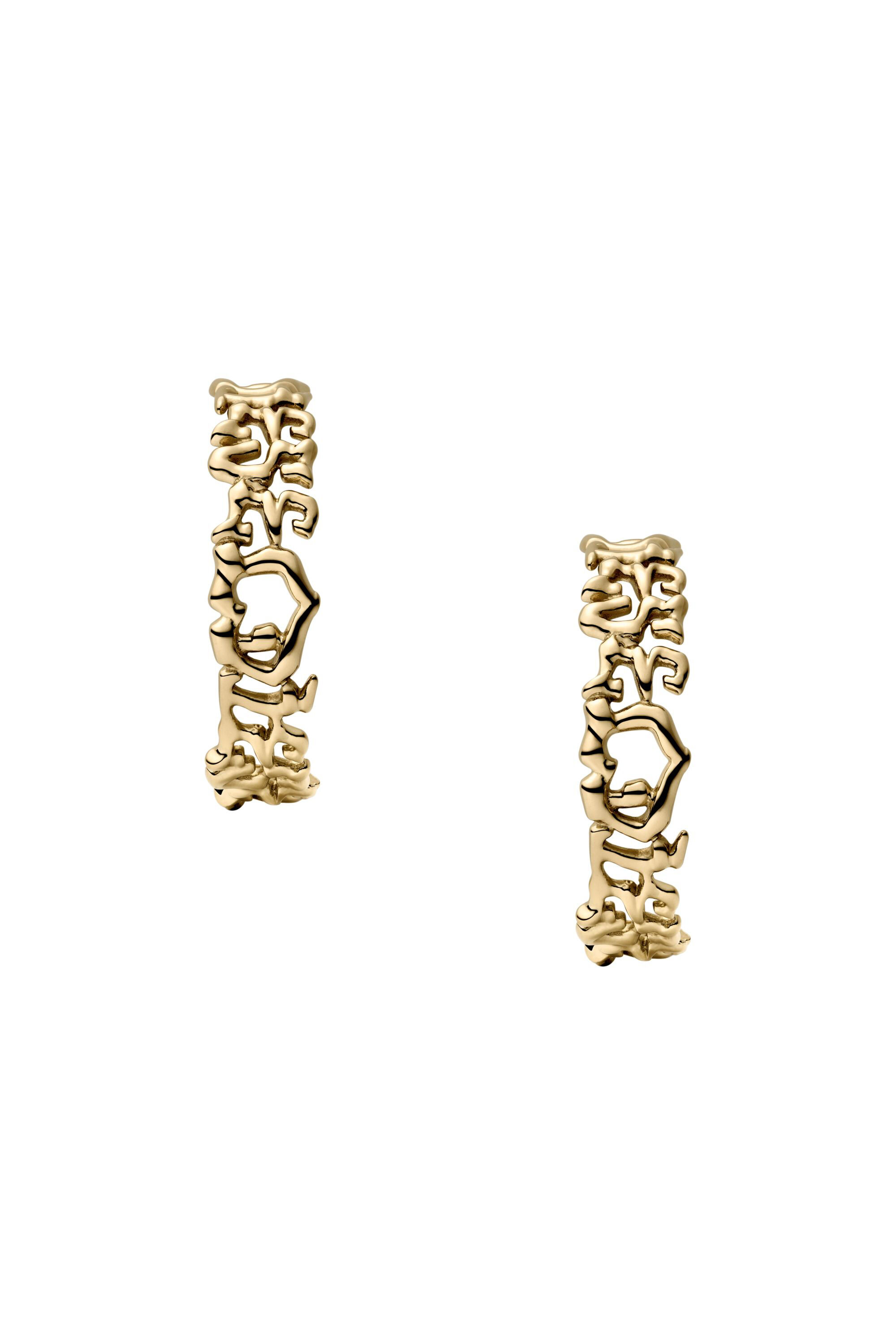 Diesel - DX1656710 JEWELLERY, Unisex's Stainless steel hoop earrings in Gold - 2