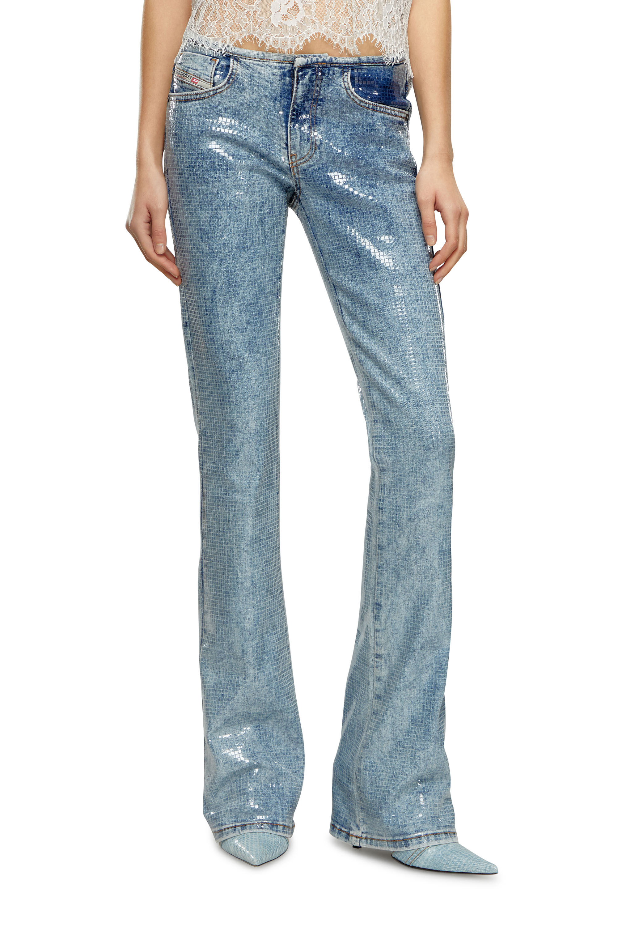 Diesel - Bootcut and Flare Jeans D-Shark 0PGAA, Light Blue - Image 3