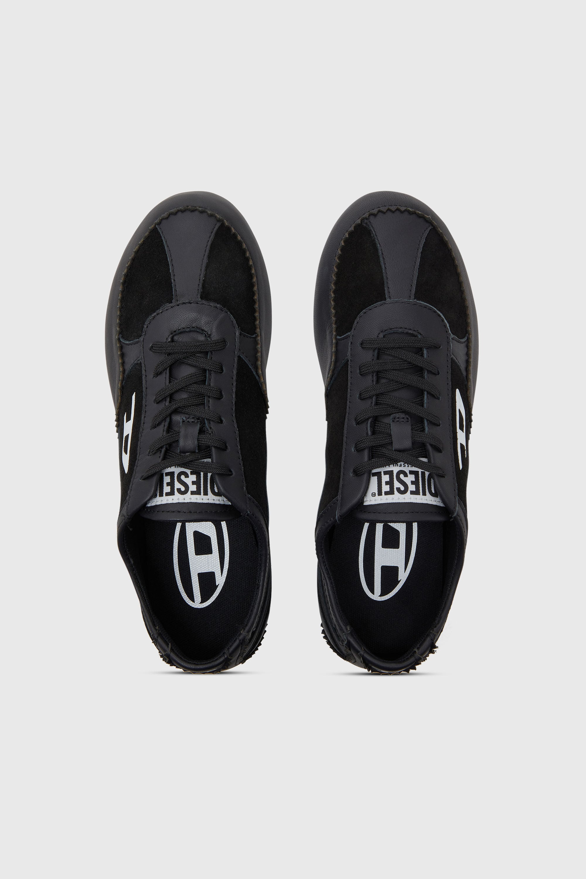 Diesel - D-MILE LOW W, Woman's D-Mile-Flat sneakers in leather and suede in Black - 4