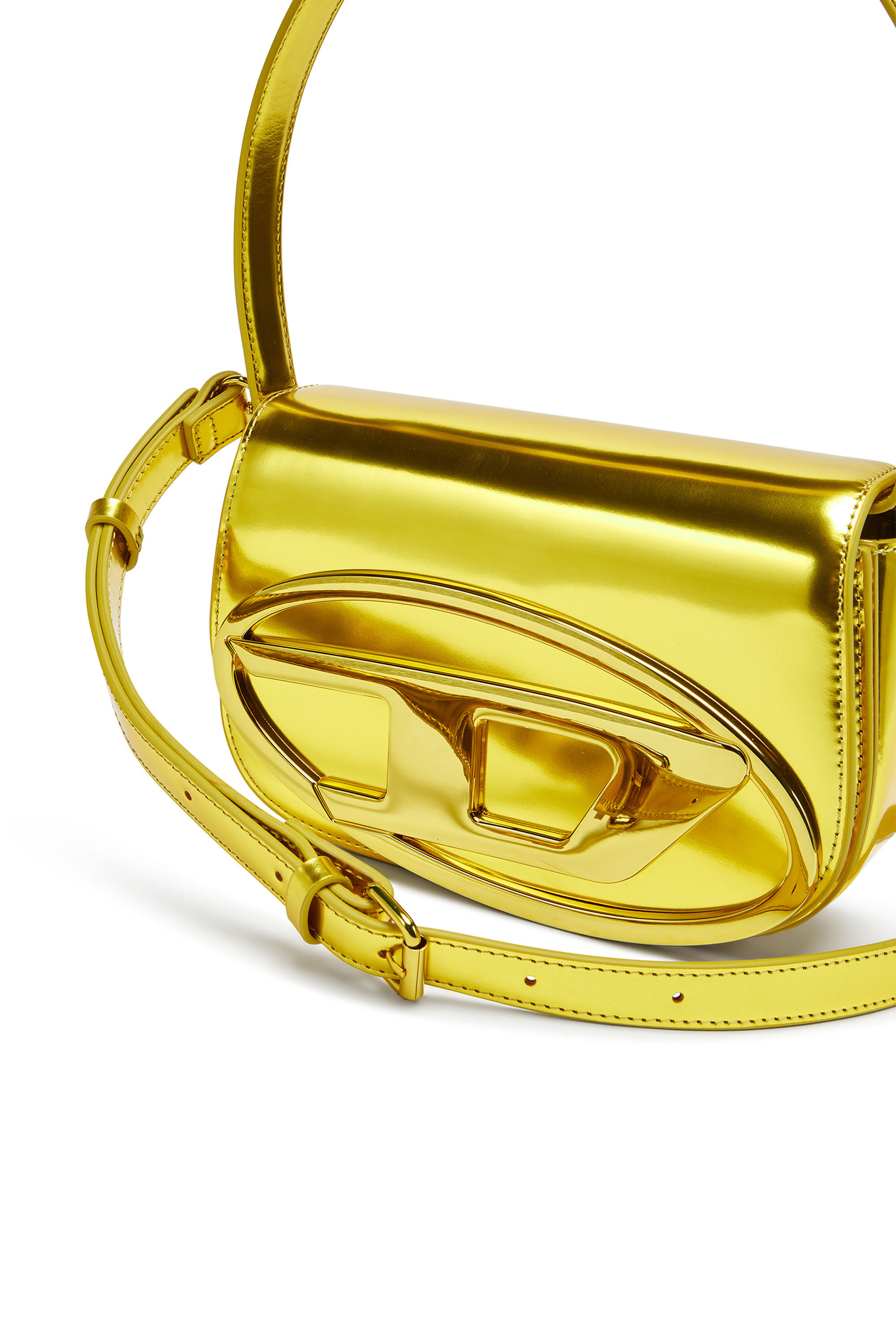 Diesel - 1DR, Woman's 1DR-Iconic shoulder bag in mirrored leather in Yellow - 2