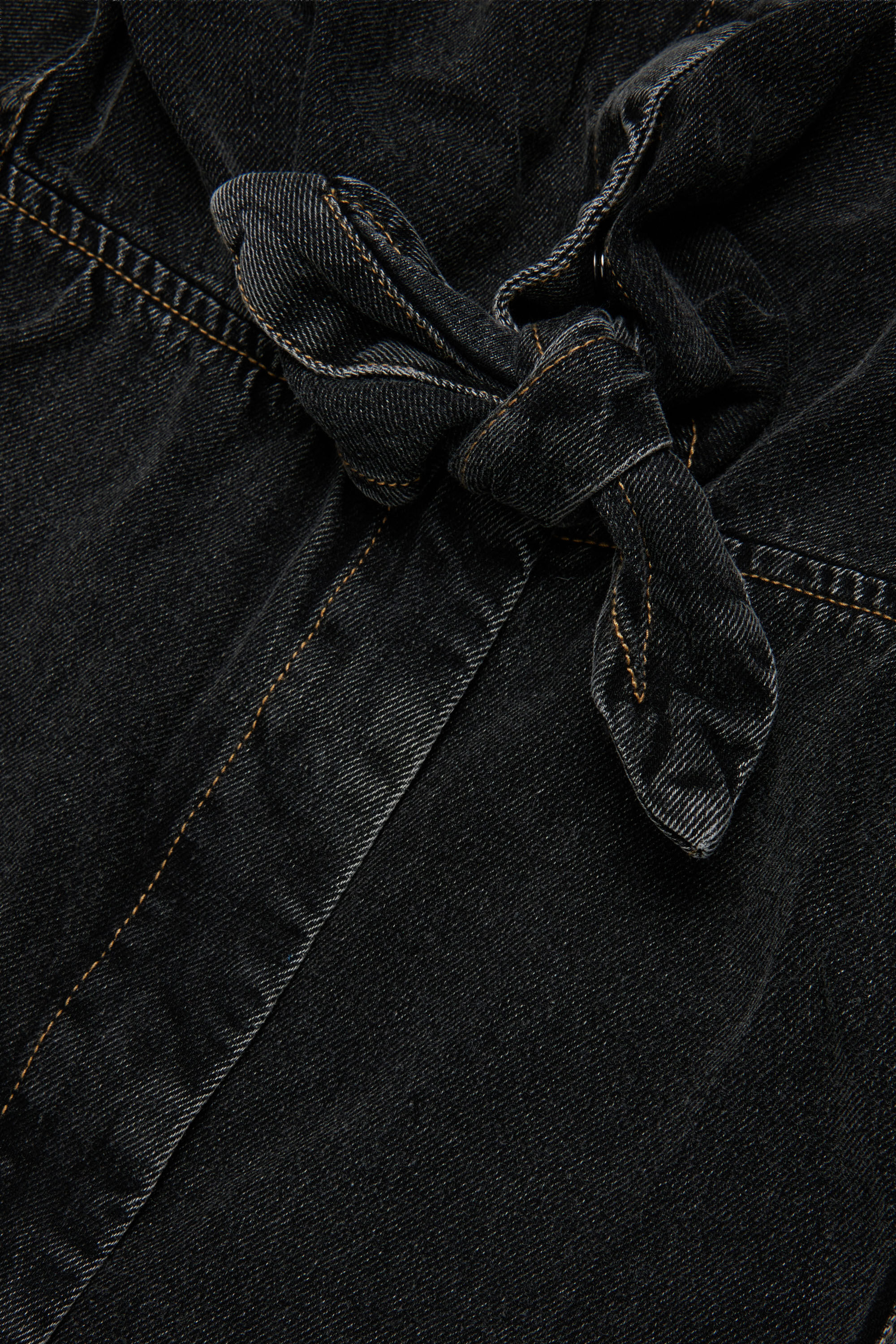 Diesel - DESUSY, Woman's Denim shirt dress with tie-knot waist in Black/Dark grey - 4