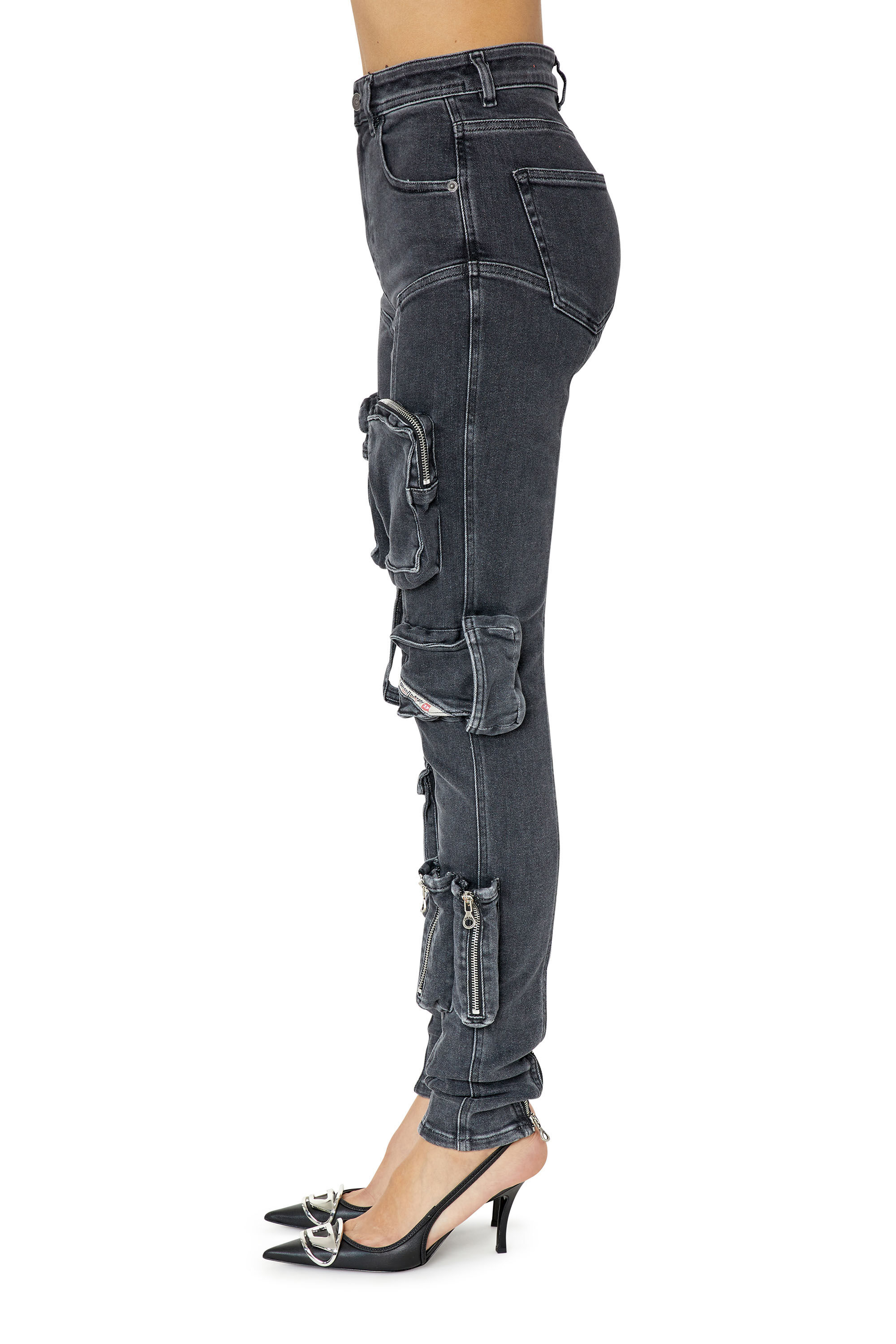 Diesel - 1984 Slandy-High 09F27 Super skinny Jeans, Black/Dark grey - Image 5