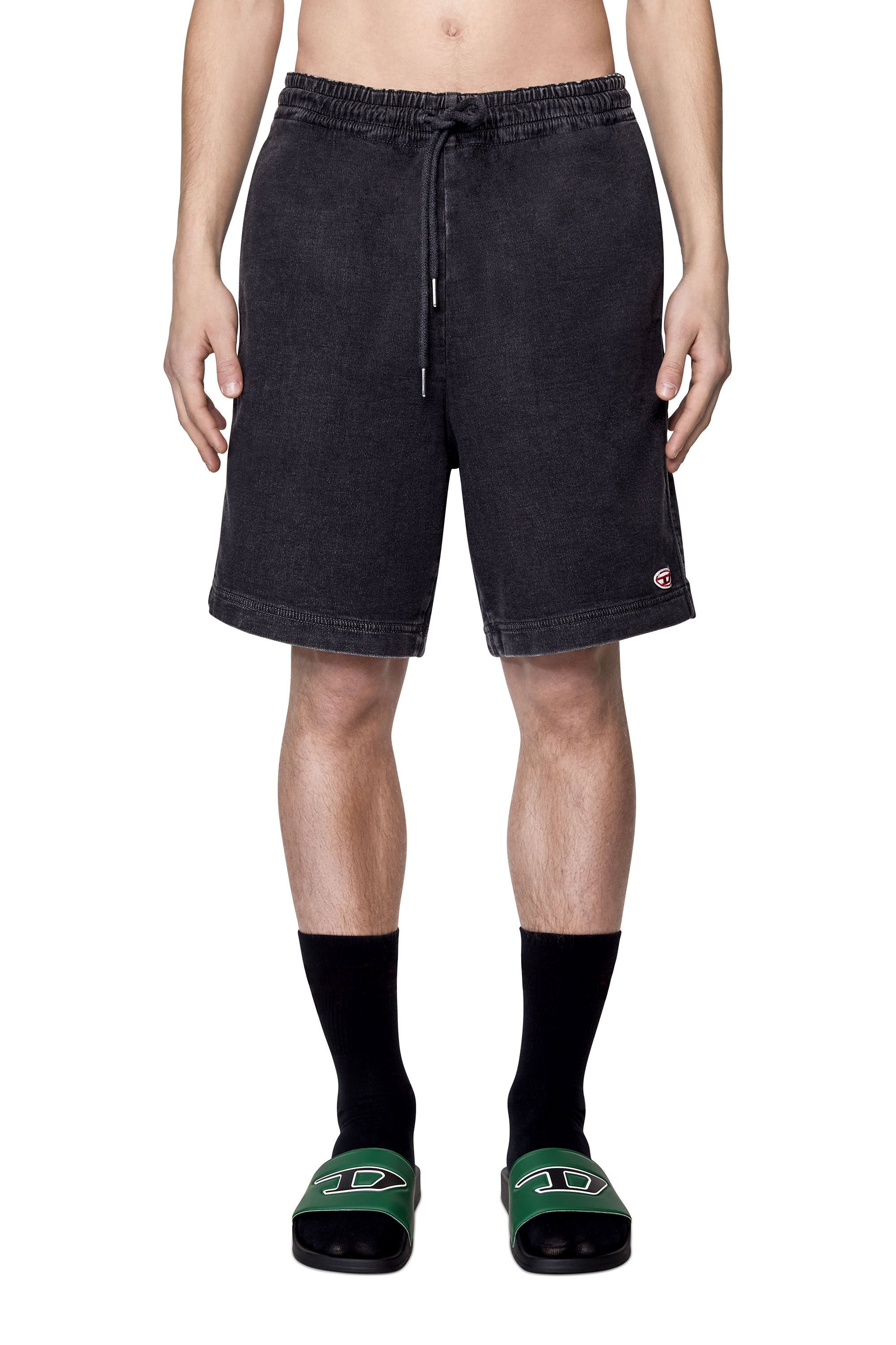 Diesel - D-BOXY TRACK DENIM SHORTS, Black/Dark grey - Image 3