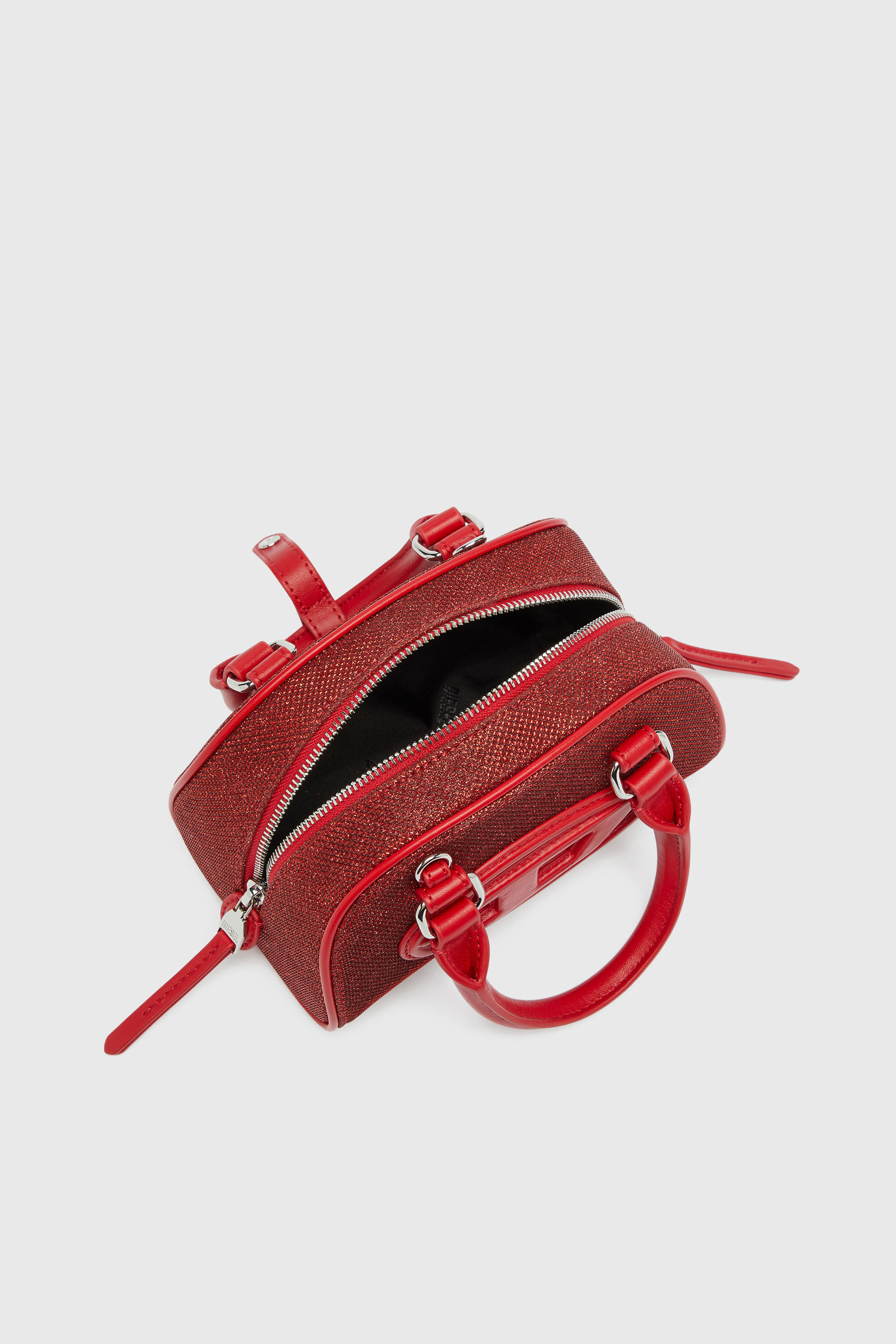 Diesel - 1DR DOME CROSSBODY, Woman's 1DR Dome- Small bowling bag in Lurex fabric in Red - 5