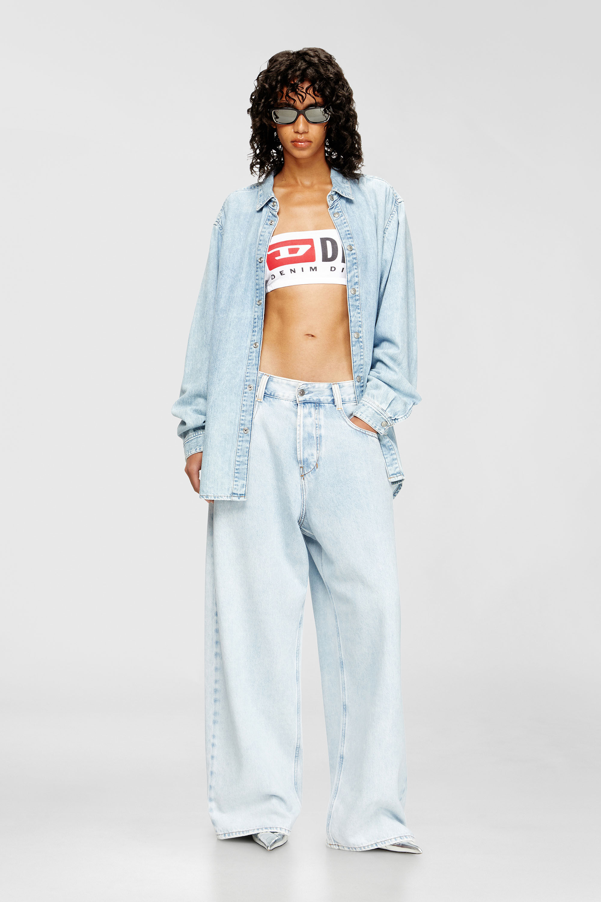 Diesel - UFSB-MELANIE, Woman's Bandeau bra with Diesel logo in White - 6