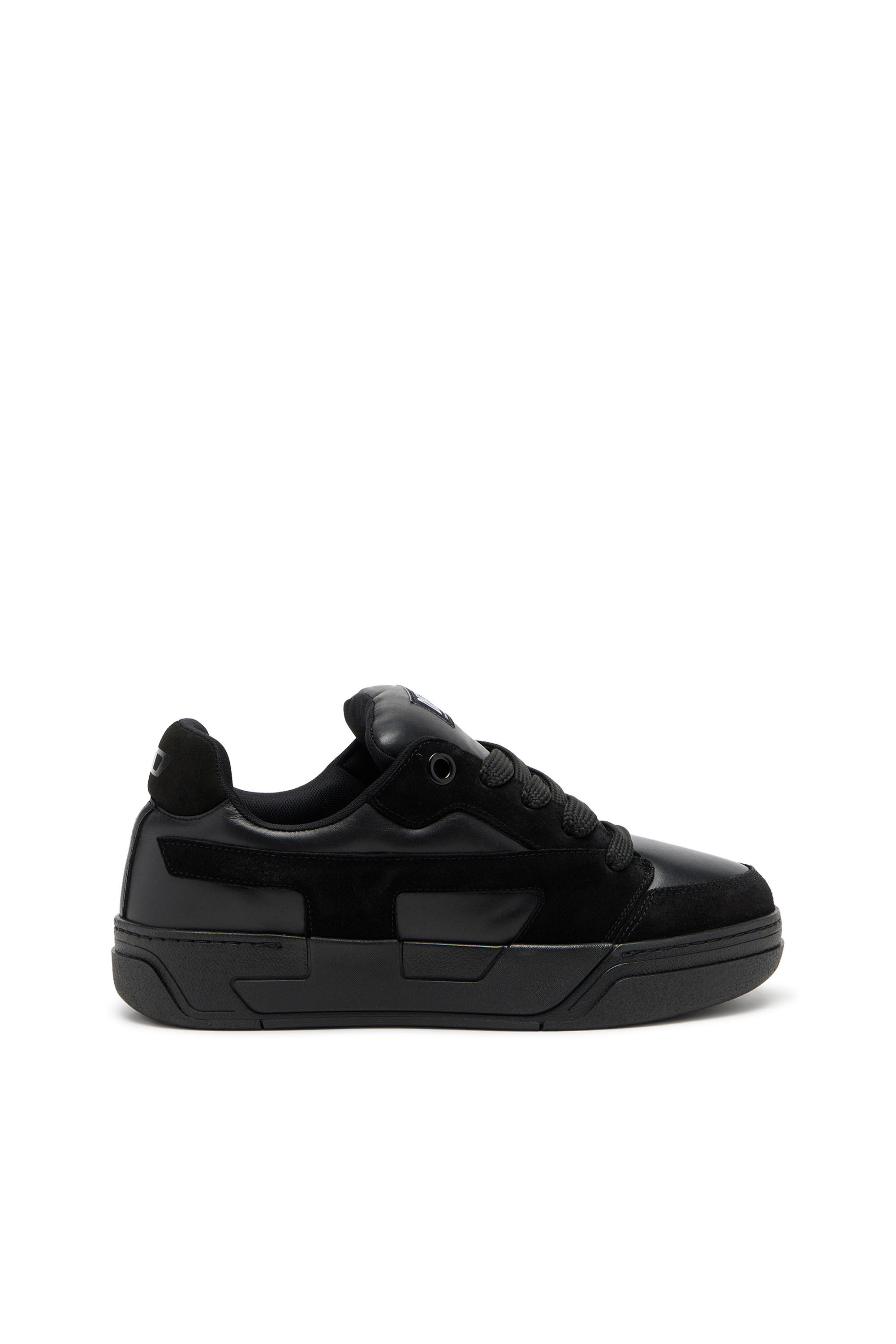 Diesel - S-D-OLLIE LOW, Man's D-Ollie-Monochrome sneakers in suede and leather in Black - 1