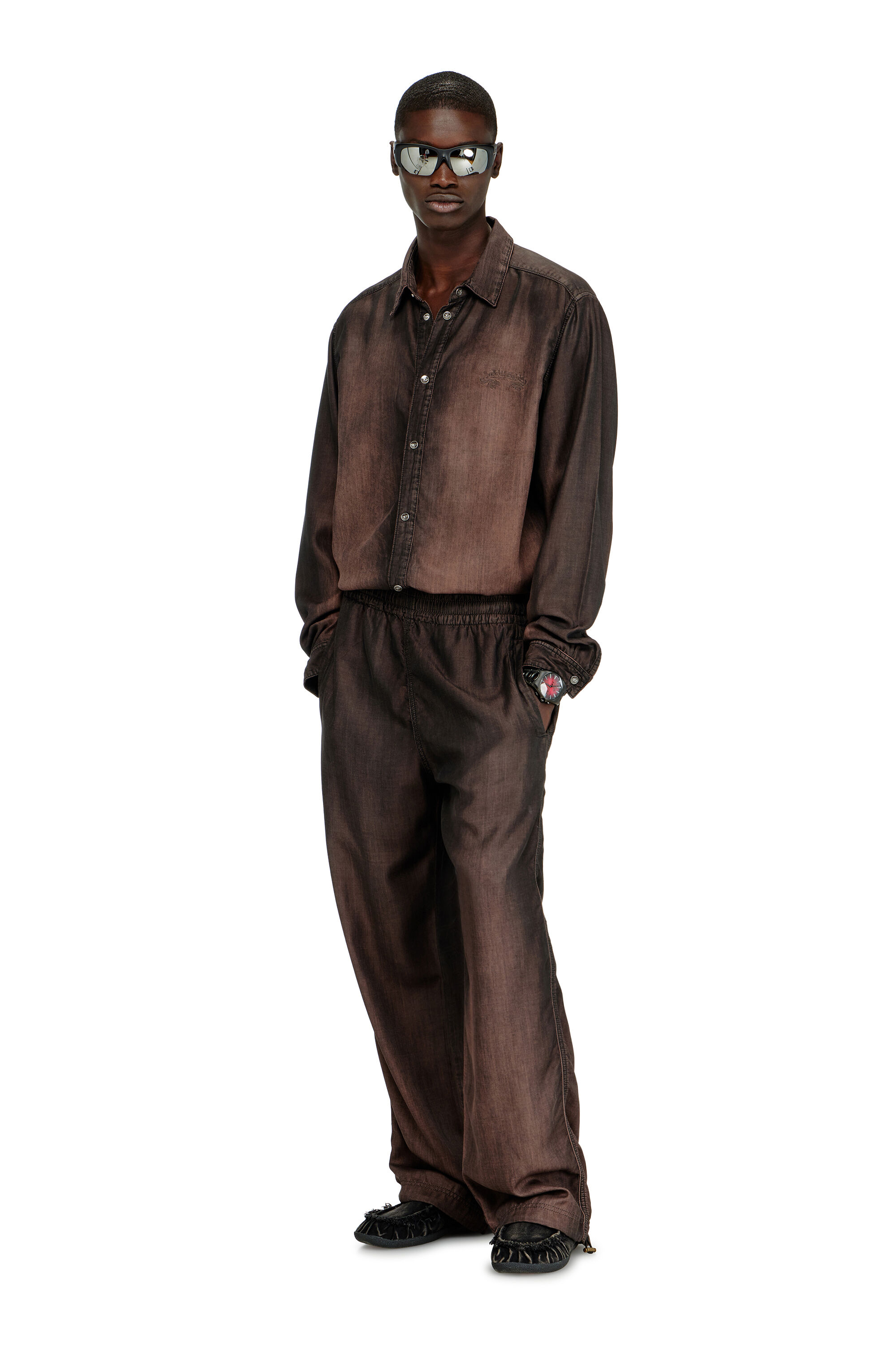 Diesel - Unisex's Relaxed Jeans D-Roder 068YF, Dark Brown - 1