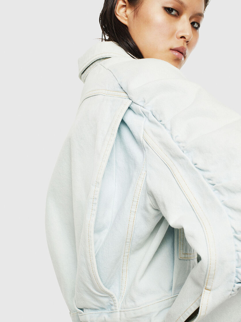 De Meryl R Woman Denim Jacket With Puffy Sleeves Diesel The hooded vest attachment is great & you can wear it both ways! diesel