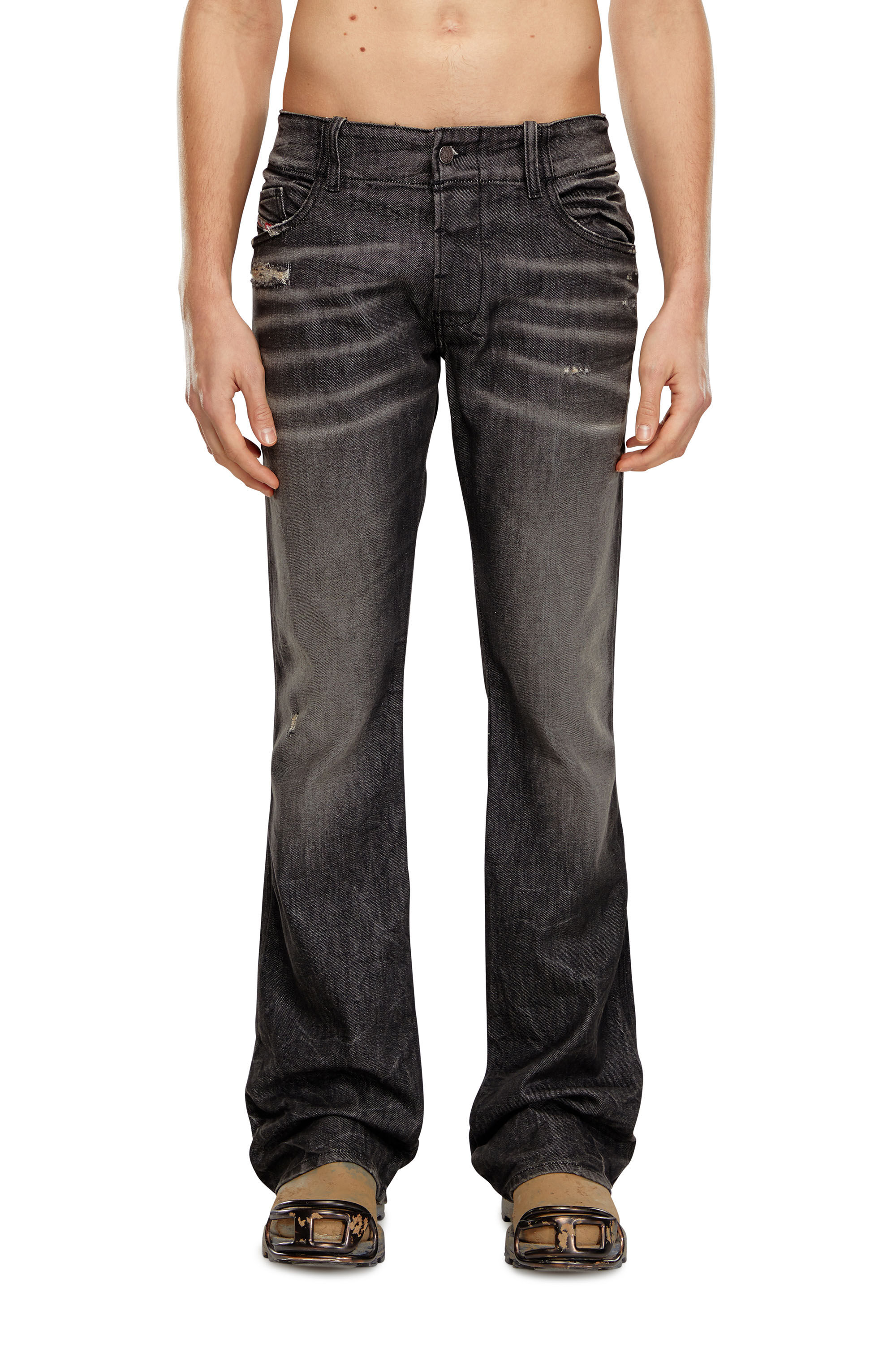 Diesel - Bootcut Jeans D-Backler 09H51, Black/Dark grey - Image 3