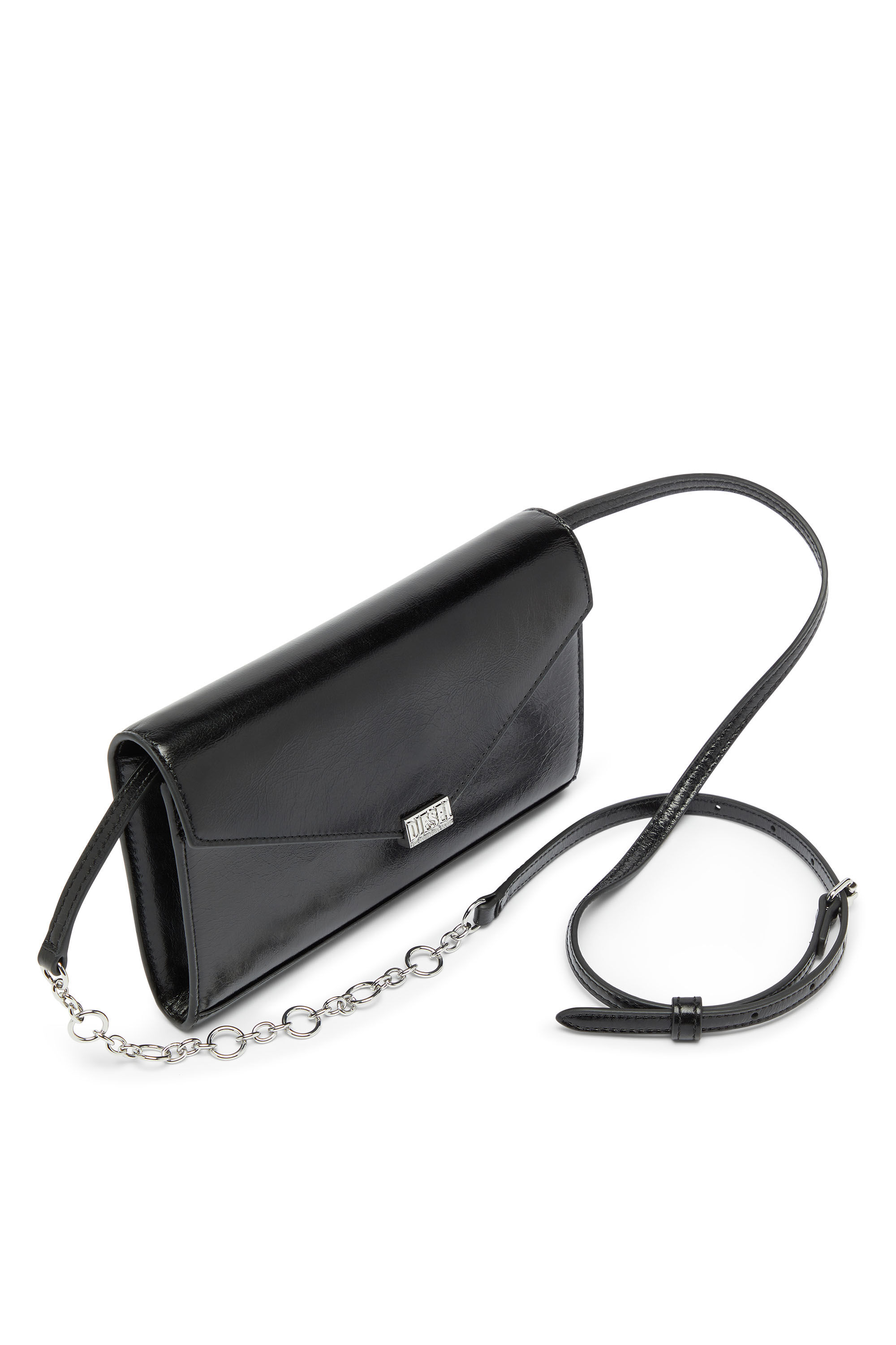 Diesel - D-ENVELOP WALLET ON CHAIN, Woman's Wallet purse in shiny wrinkled leather in null - 5