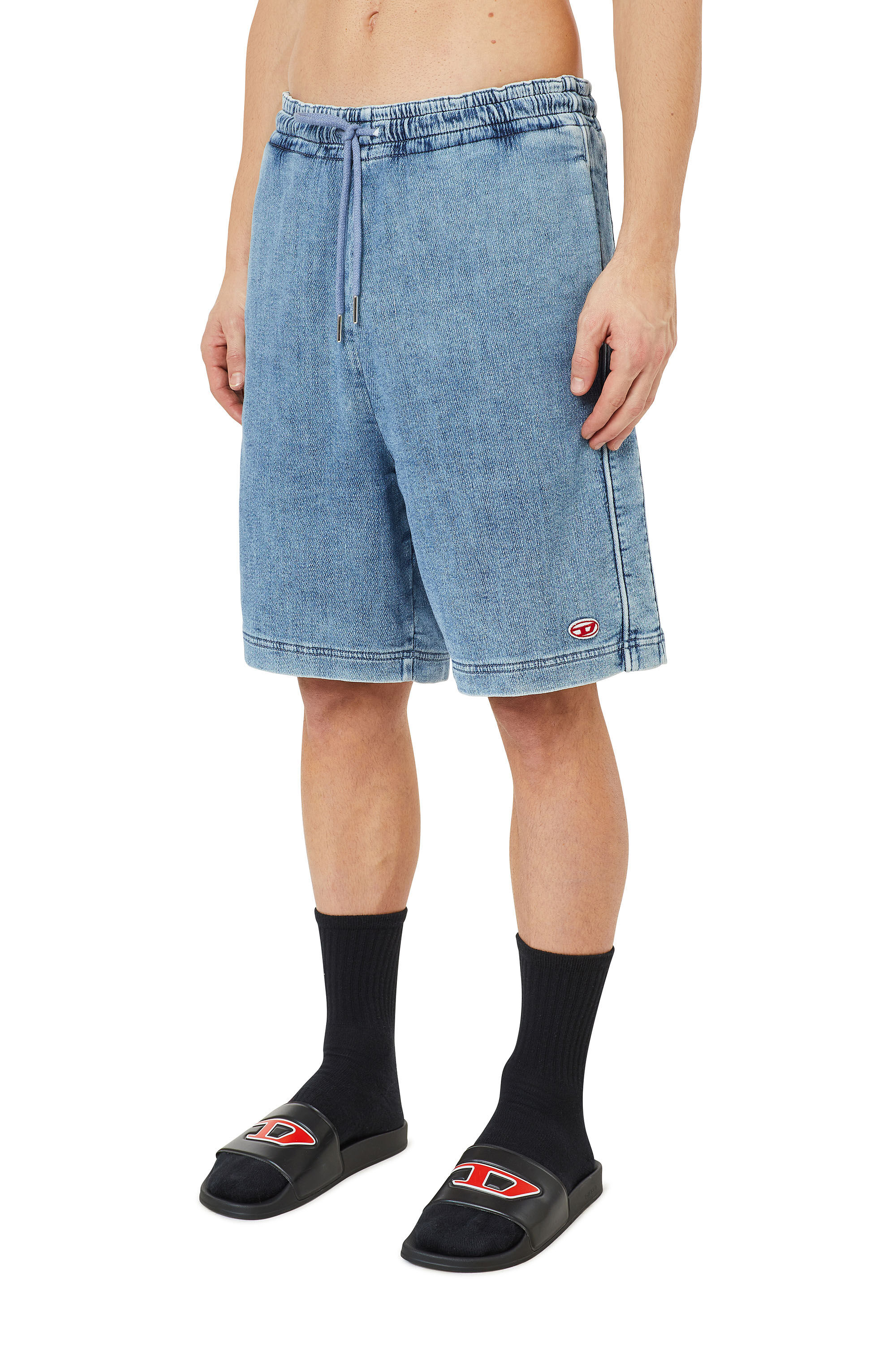 Diesel - D-BOXY TRACK DENIM SHORTS, Light Blue - Image 5