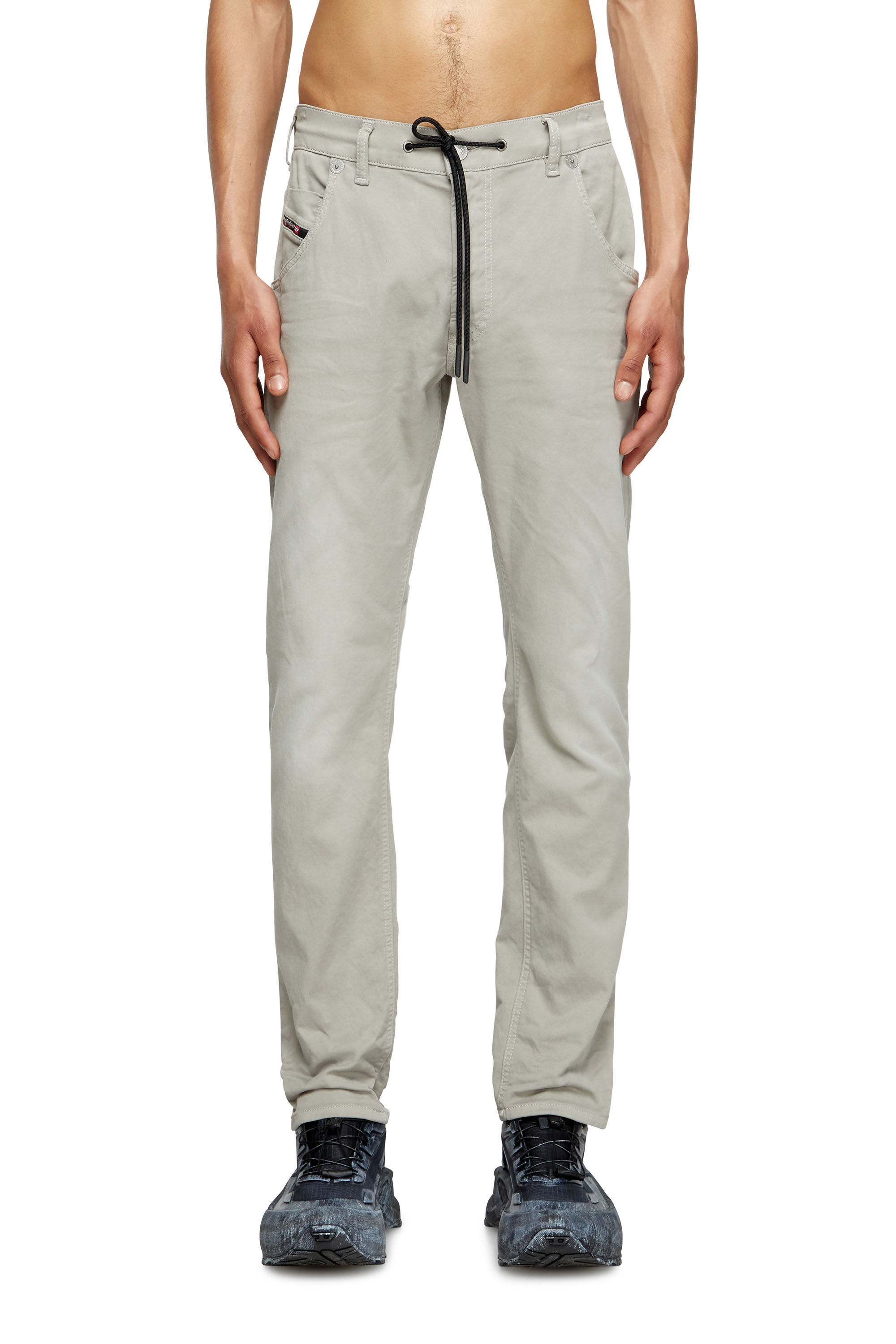 Diesel - Man's Regular 2030 D-Krooley Joggjeans® 0670M, Light Grey - 3