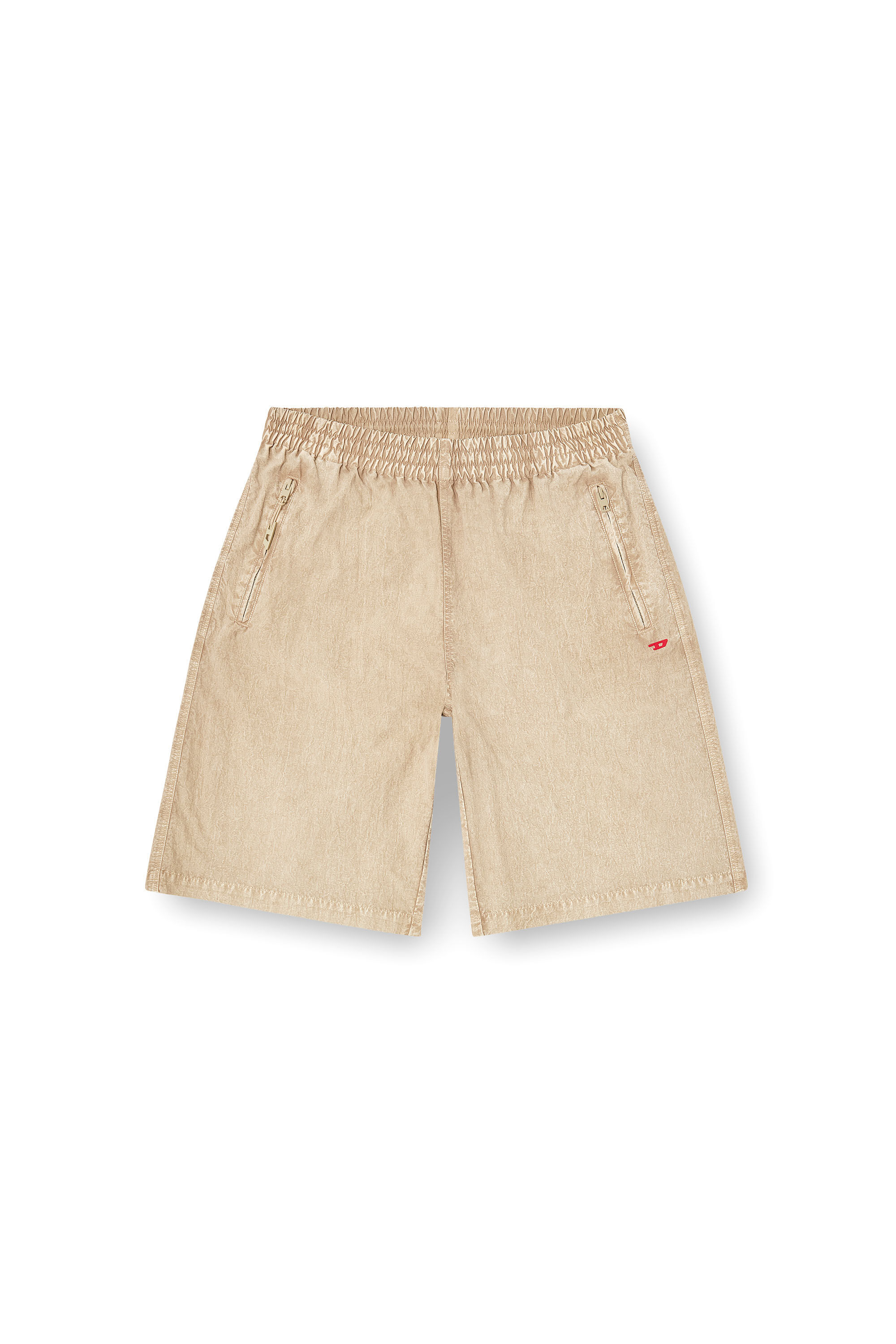 Diesel - P-THECK-SHORT-PLBH, Man's Treated nylon shorts in Beige - 2