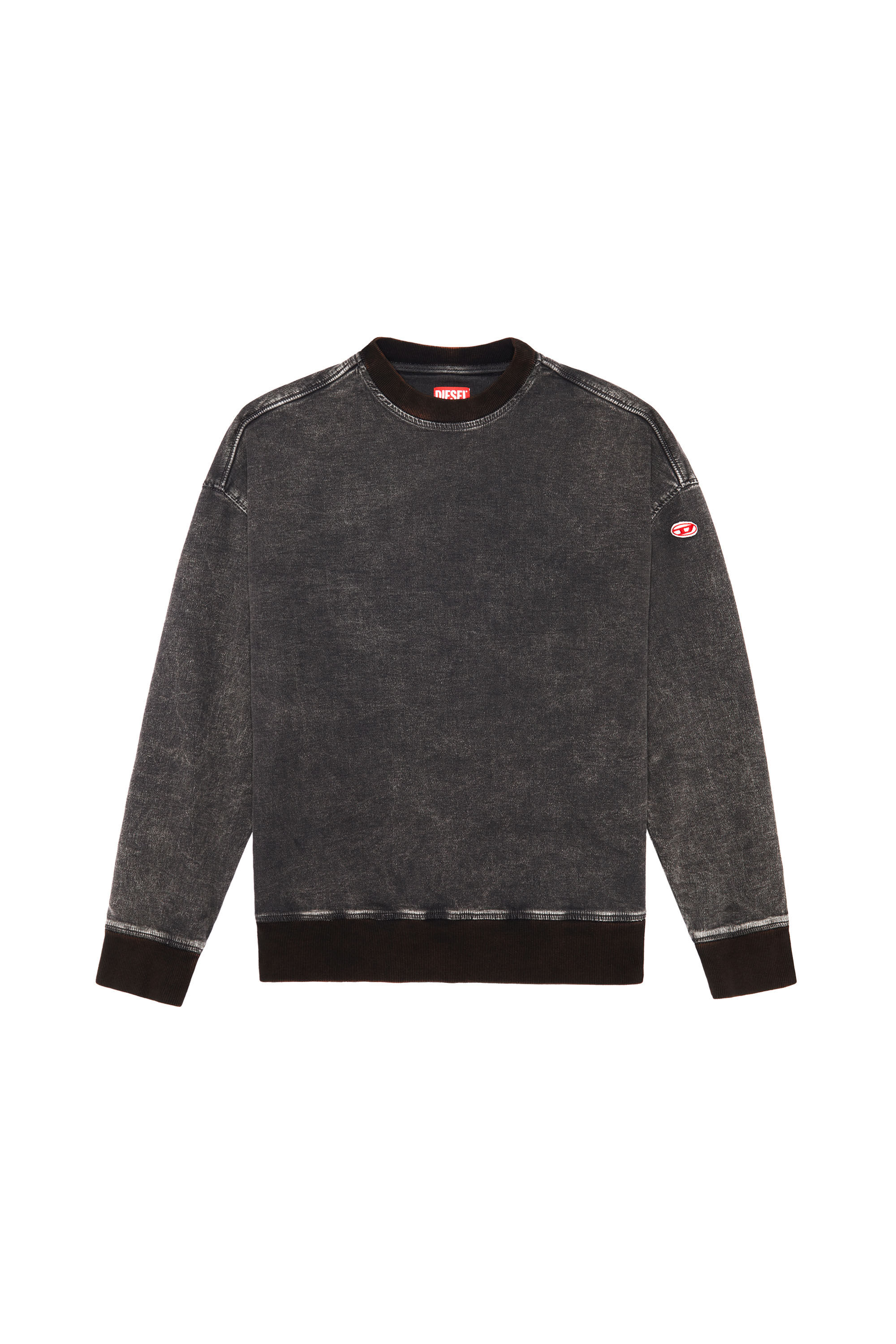 Diesel - D-KRIB TRACK DENIM SWEATSHIRT, Black/Dark grey - Image 2